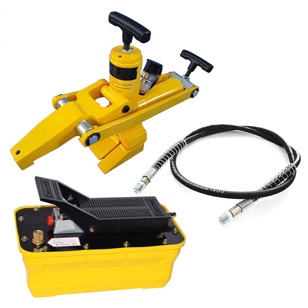 10000PSI Air Hydraulic Bead Breaker with Hydraulic Metal Foot Pump and Air Hose for Tractor Car Truck Tire Bead Breaker Kit