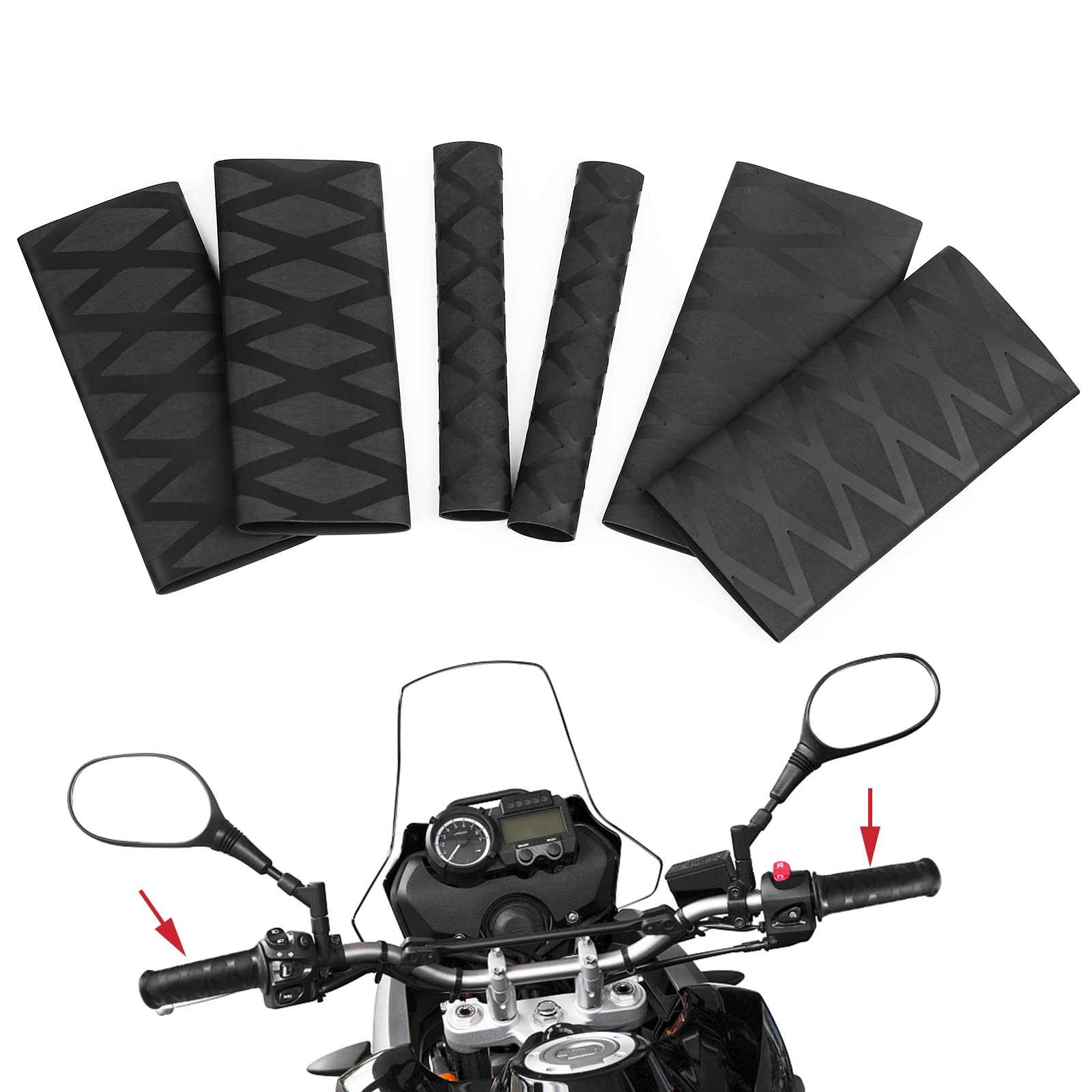 Non-Slip Heat Shrink Motorbike Grips Sleeve,Easily Solve Aging Aticky Hands,Compatible For Ducati Honda Yamaha Triumph Suzuki Ka