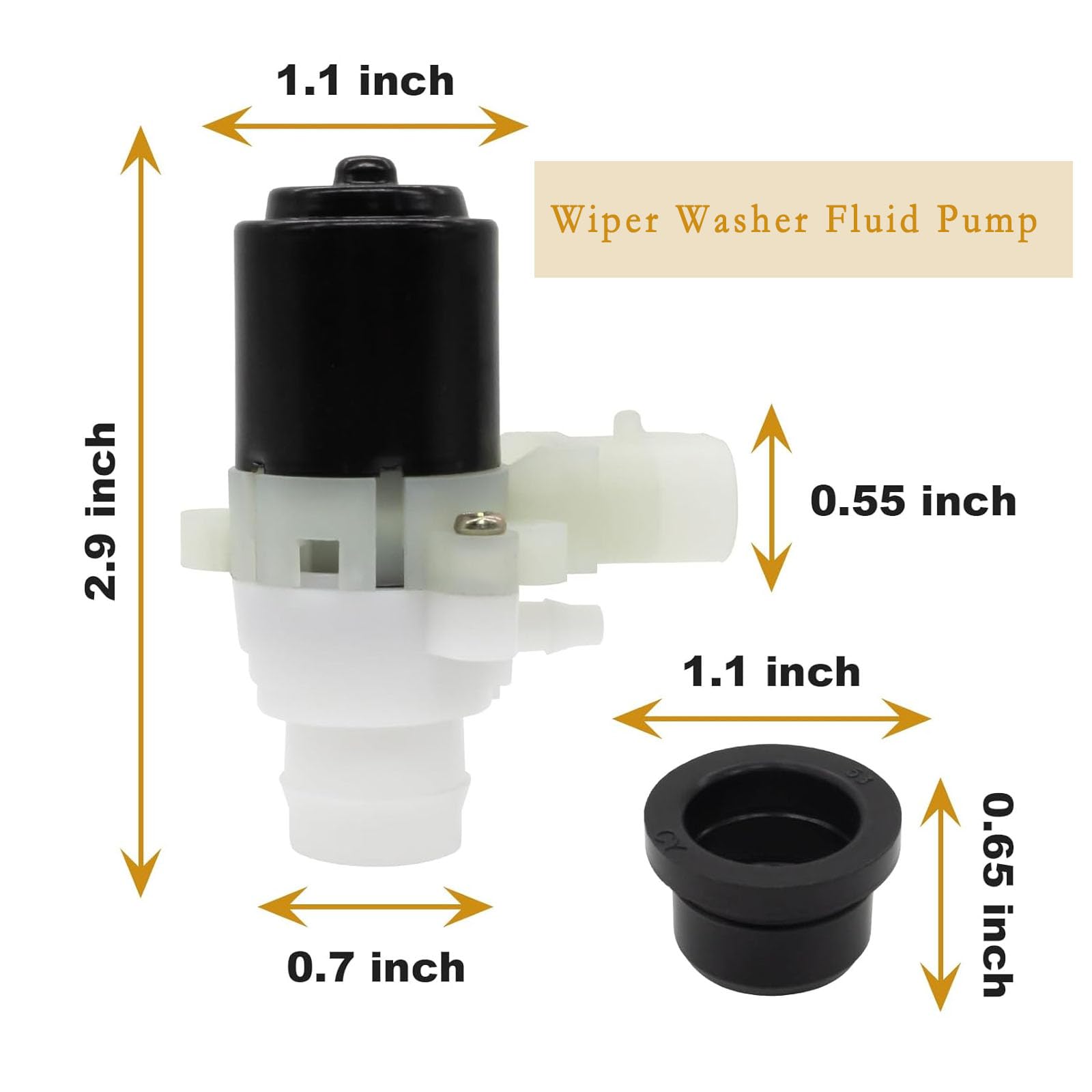 Earthtec New Truck Windshield Wiper Washer Fluid Pump for Peterbilt 104307 HLK7046 385 386 387 388 389 579 385 386 387 388 389 5