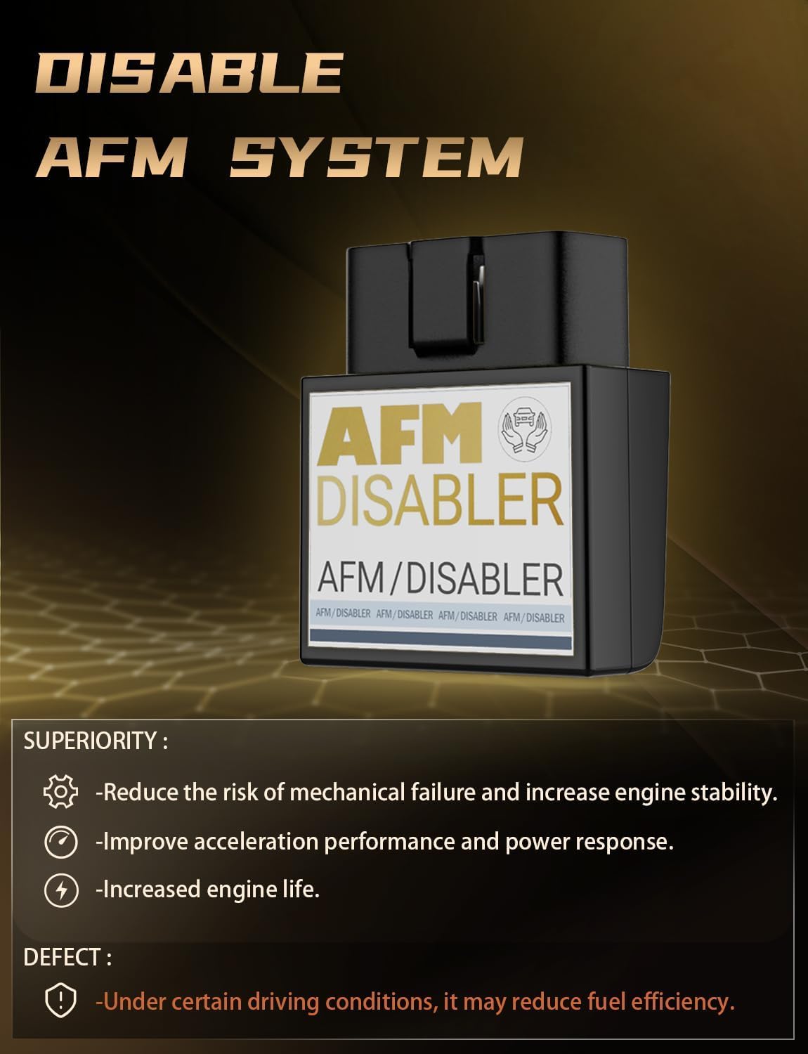 DZFST.FI AFM Disabler for Chevrolet Silverado 1500 V8 5.3L, Black, ABS Material, Enhance Driving Experience, 2010-2018 Models