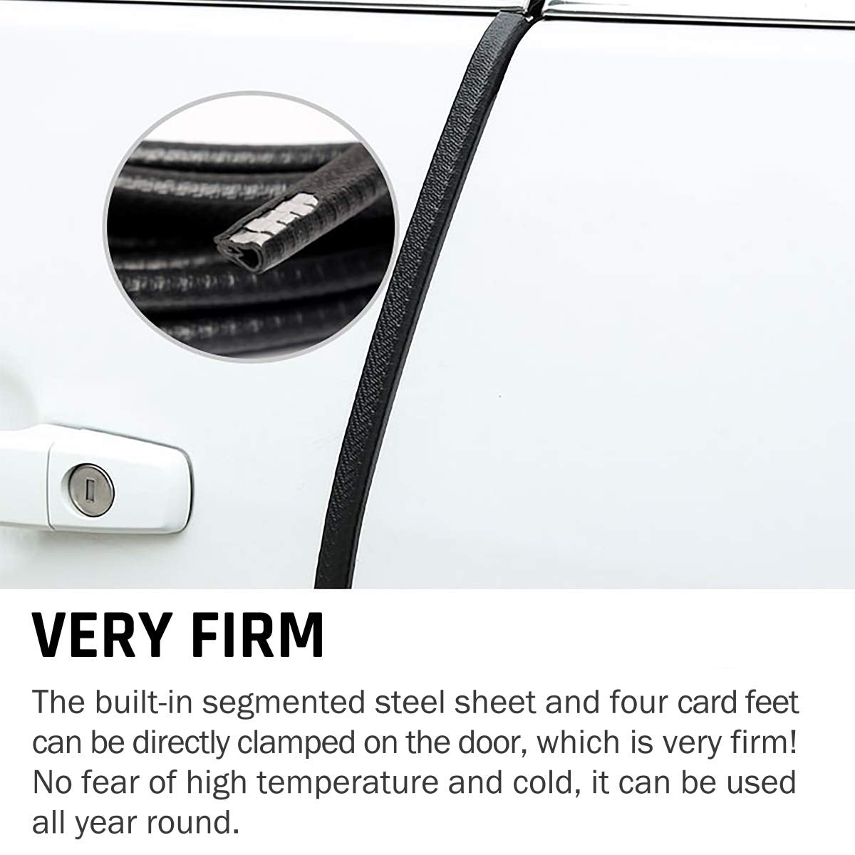 Universal Car Door Guards 33Ft(10M), Rubber U Shape Edge Trim Protection Strip, Black No-Glue Design Fits Most Vehicles
