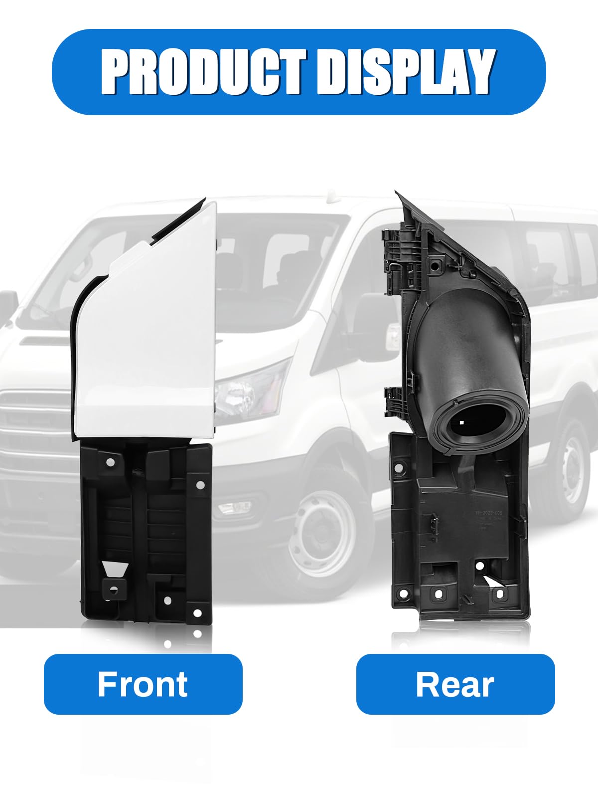 LIWEDFG Transit Fuel Door Assembly Kit with White Cover, Compatible with Ford Transit Vans 2015-2023, ABS Material, Model T-GTD-1523-K-W