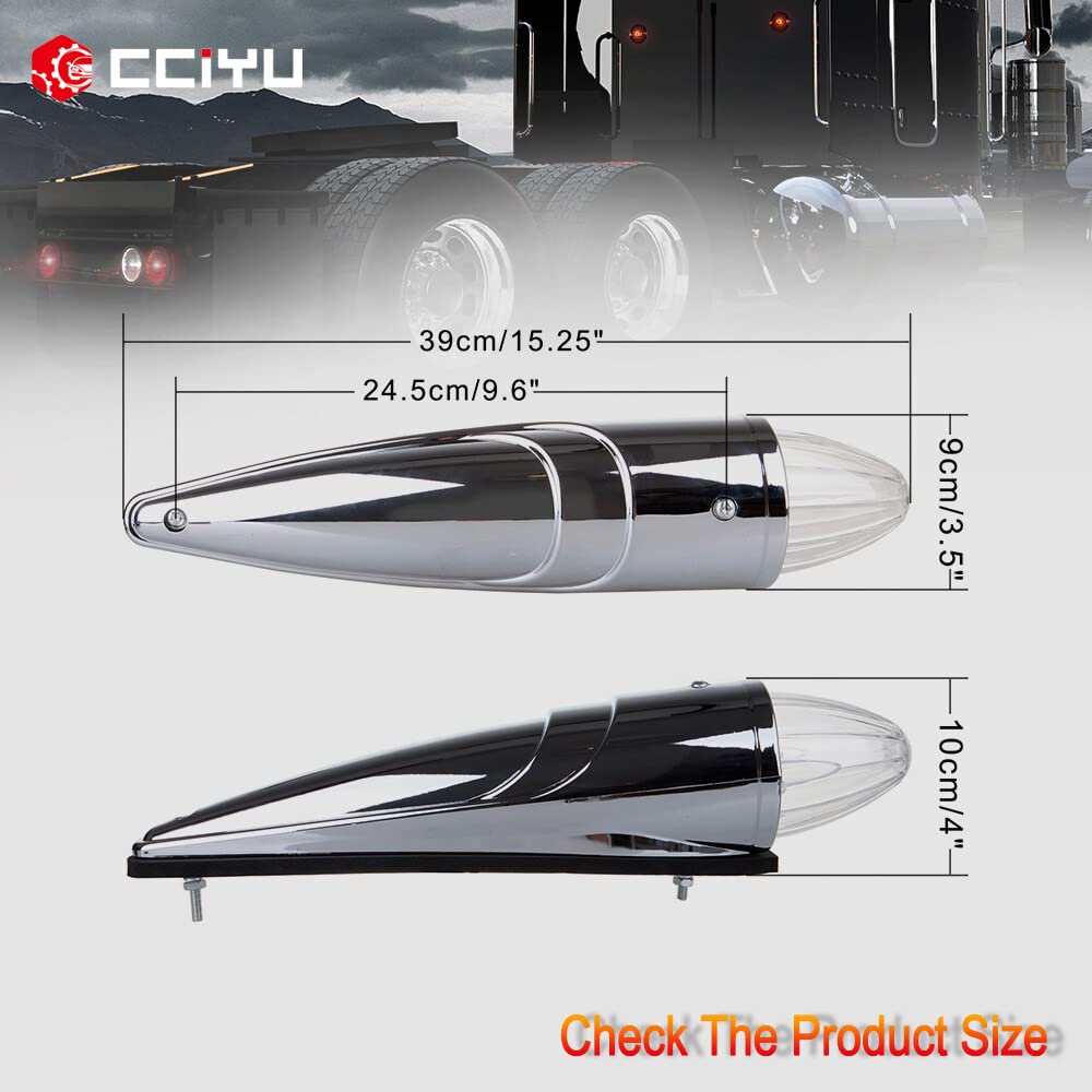 Cciyu 7X 17Led Amber Top Roof Running Bulbs Clear Lens Torpedo Marker Lamp Amber Led Replacement Fit For Heavy Duty Trucks For Kenworth For Peterbilt For Freightliner Mack Upper Roof Cab Light