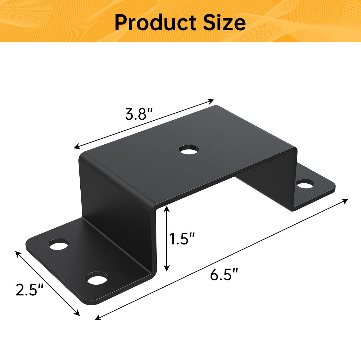 FOROIRON 8 Pcs Trailer Stake Pocket Bracket - Heavy Duty Alloy Steel, 2" x 4", Black, Model M53208