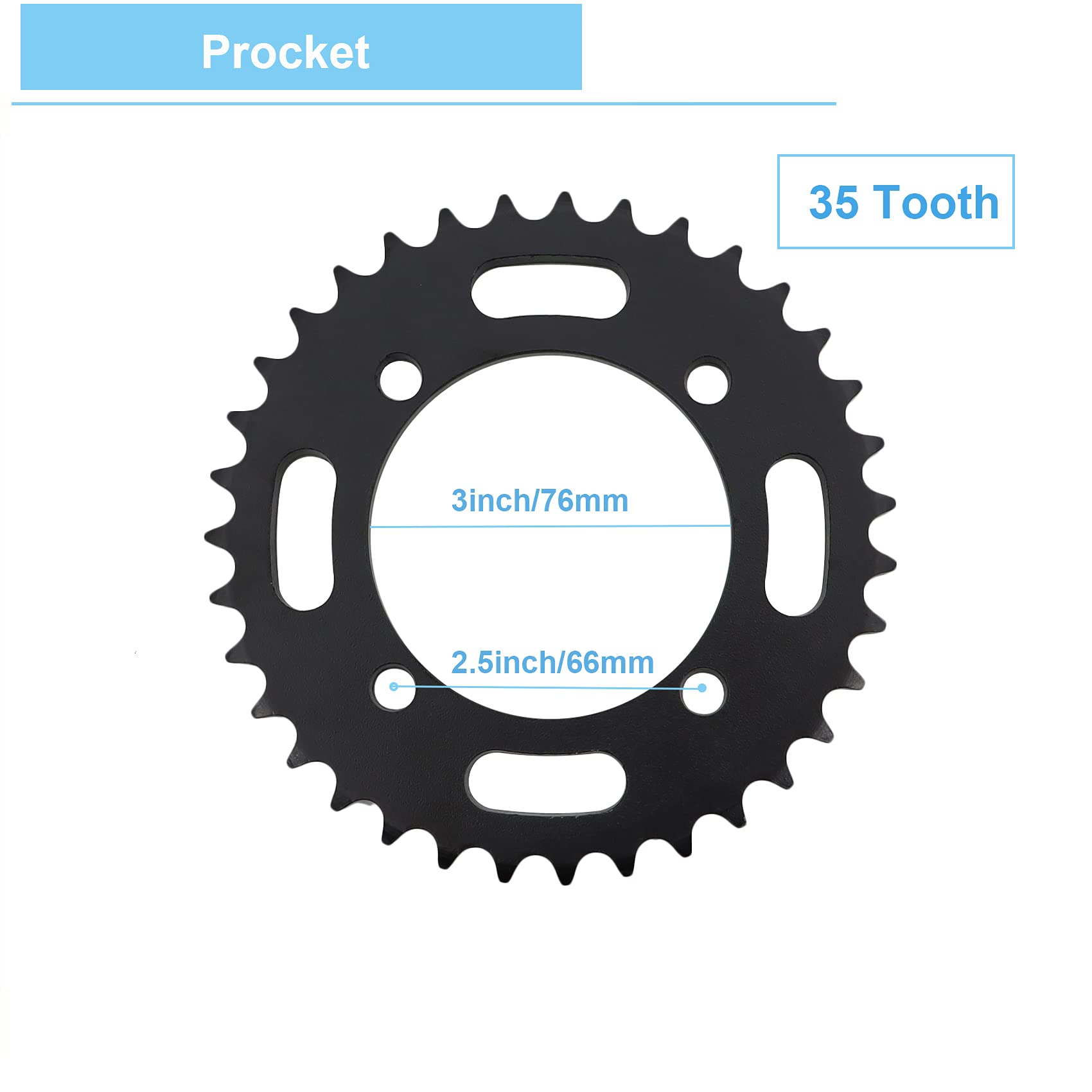 420 76Mm 35 Tooth Rear Sprocket For Compatible With Pit Dirt Motor Bike 50Cc 70Cc 90Cc 110Cc 125Cc 140Cc 150Cc 160Cc 170Cc 190Cc Crf50 Motorcycle Replacement