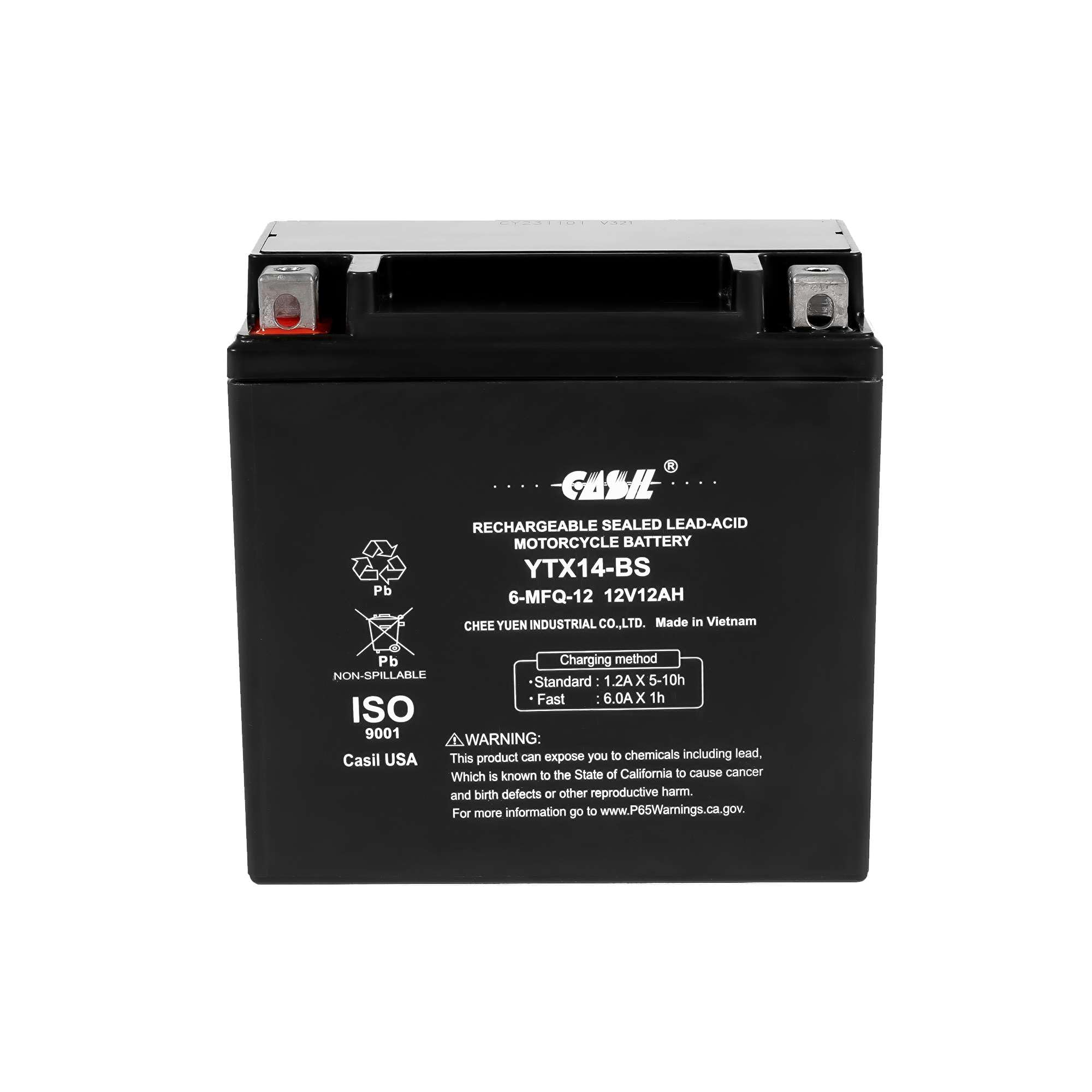 Ytx14 Bs Atv Battery High Performance - Maintenance Free - Sealed Agm Ytx14-Bs Motorcycle Battery Compatible With Honda Suzuki K