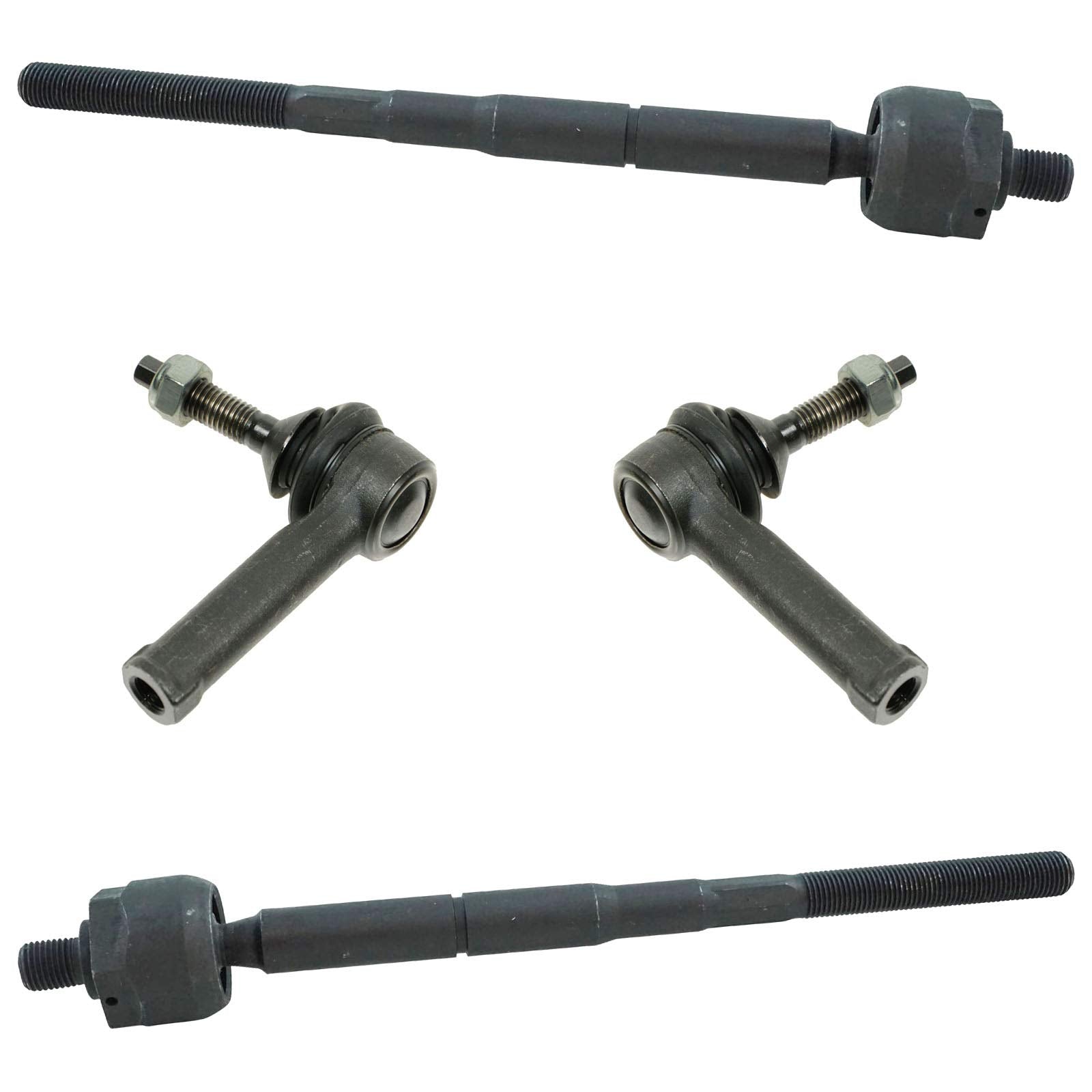 Trq Front Inner And Outer Tie Rod Set Compatible With 2010-2015 Ford Flex 2010-2017 Taurus 2010-2016 Lincoln Mks Mkt