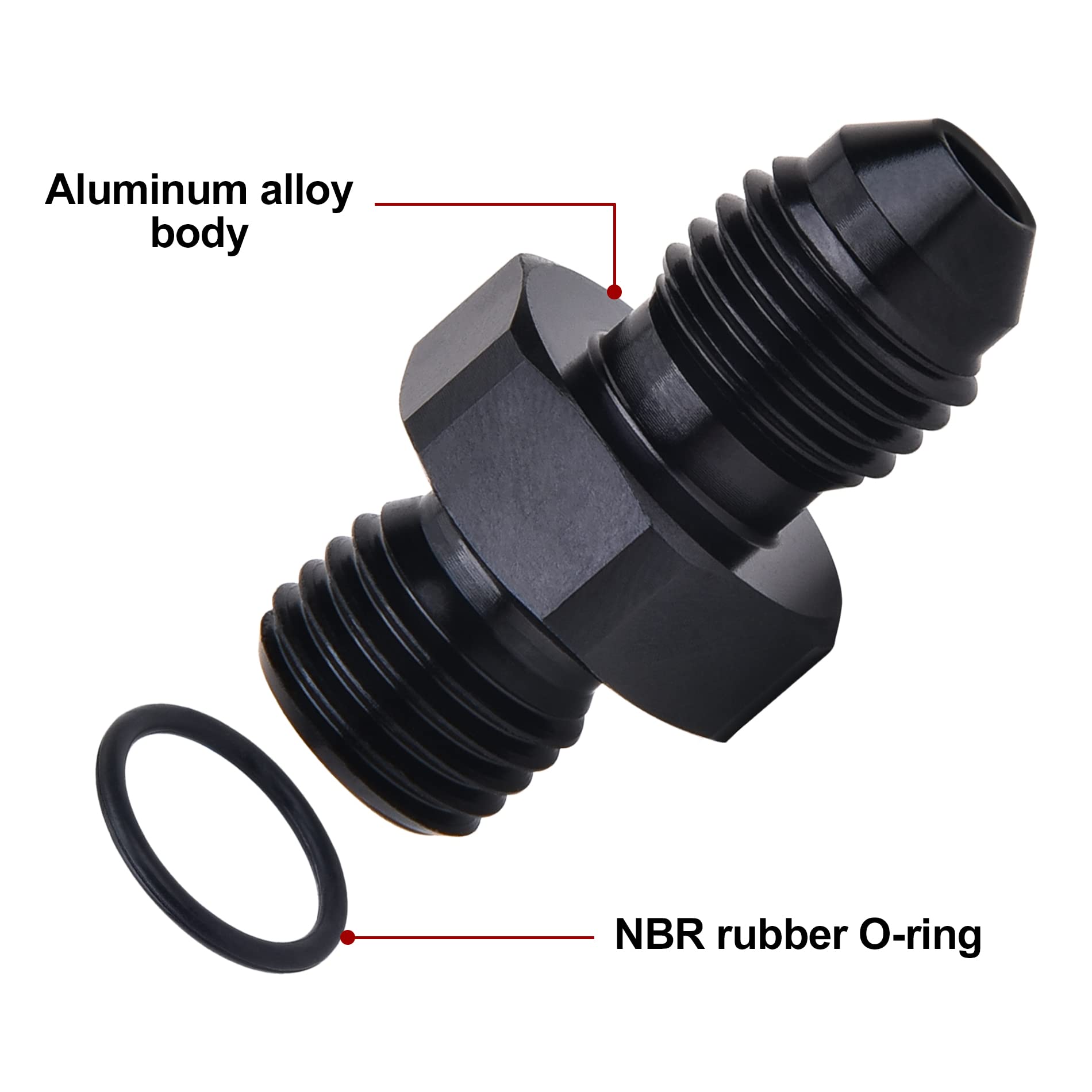 Evil Energy 4An Flare To An4 Orb Male O-Ring Fitting Adapter 2Pcs