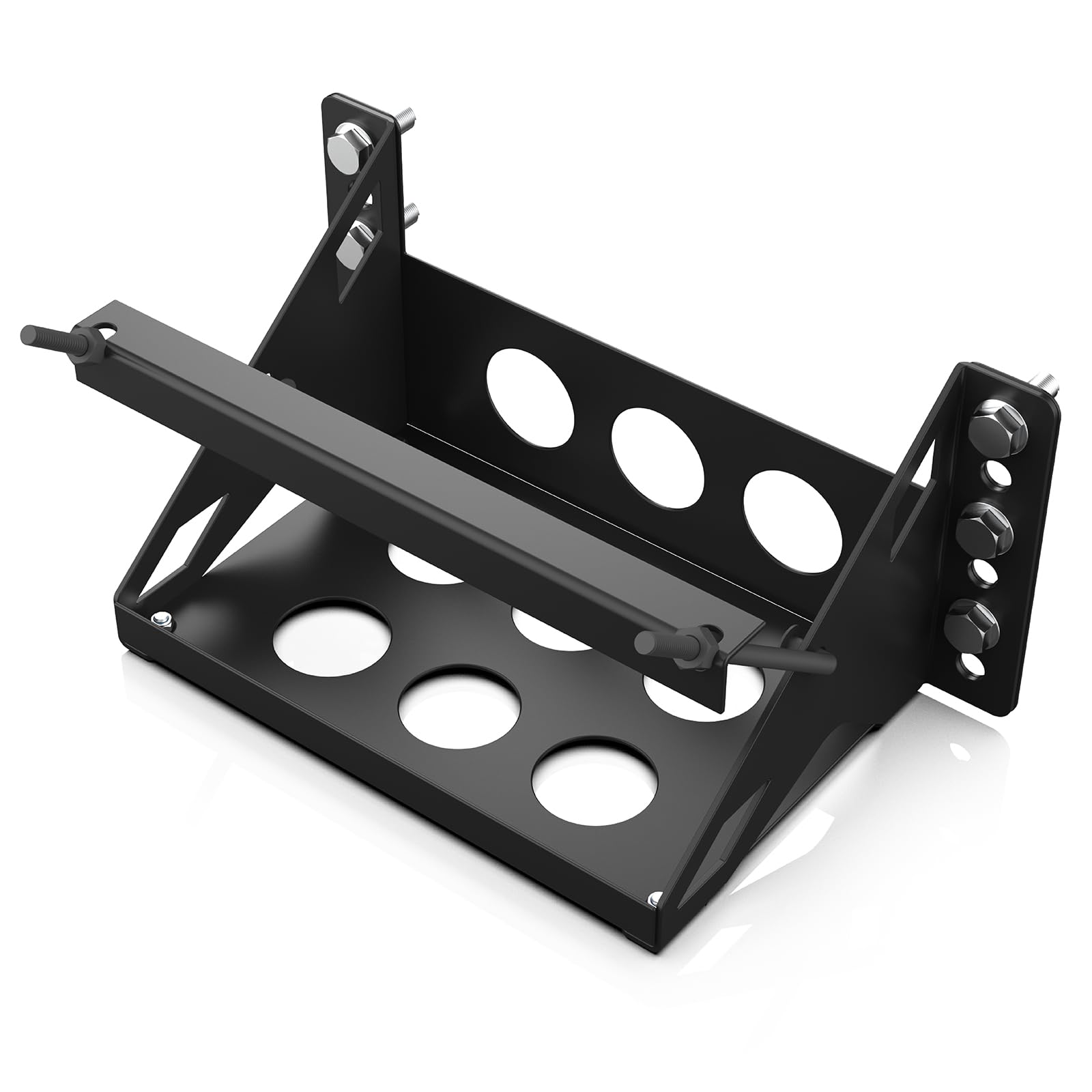 Metal Steel Battery Mounting Box Tray Bracket DIY,Easy Bolt-In Battery Tray,Overall Length - Fits up to a 10.63       7.06      