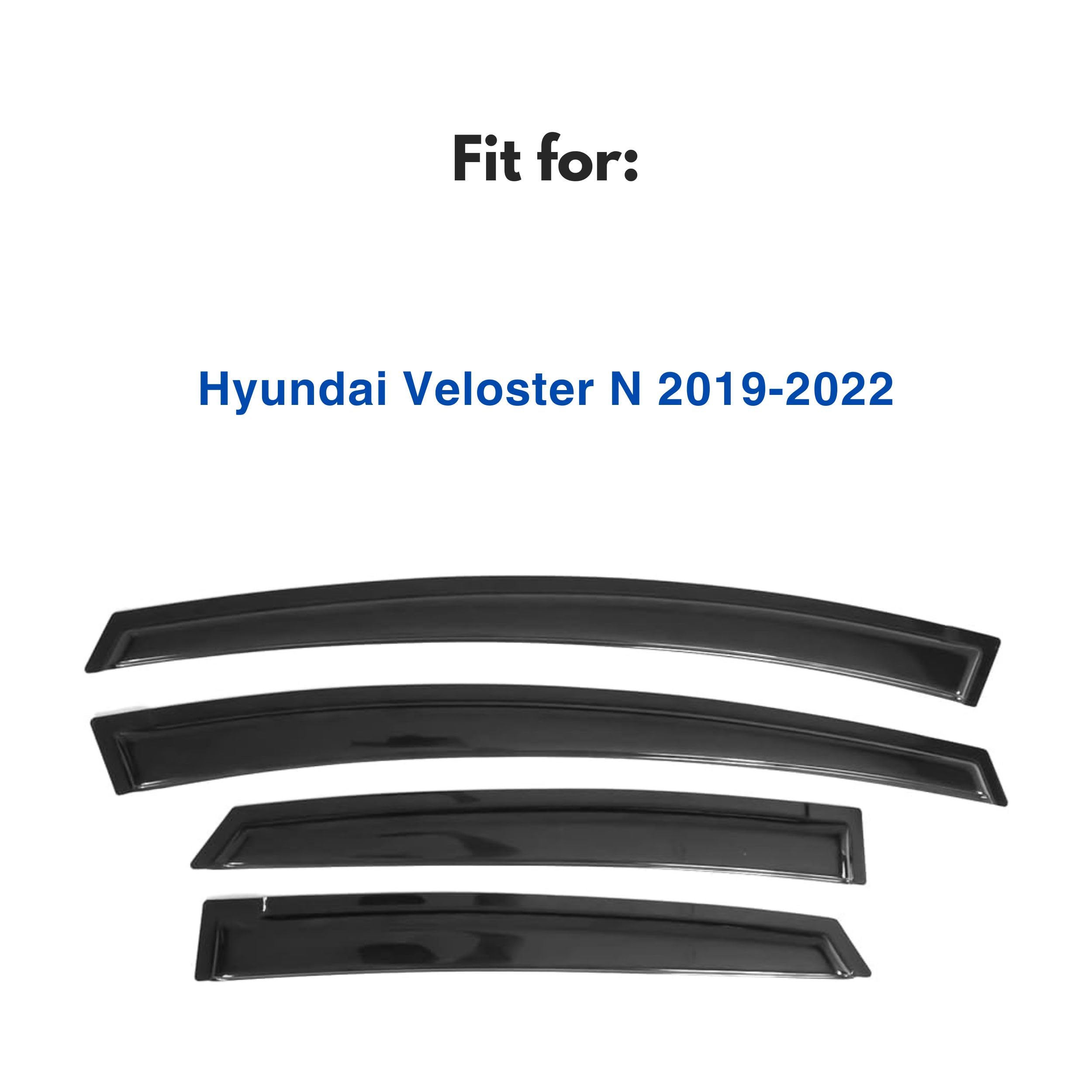 Immortal Group IG Window Visor Rain Guard for Hyundai Veloster N 2019-2022, 4PC, Black, Durable Acrylic Deflector