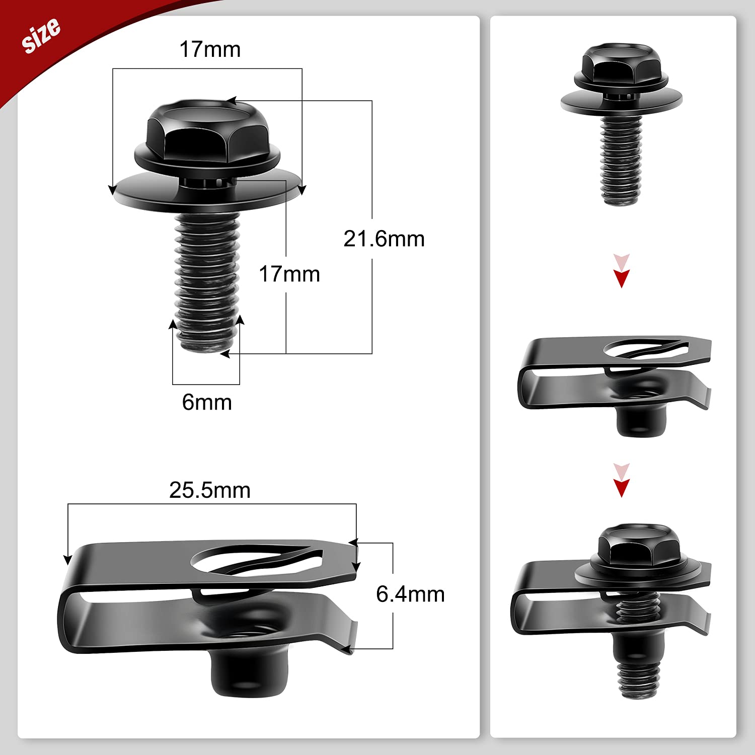 Nilight 35Pcs Engine Under Cover Splash Shield Guard Body Bolts Bumper Fender Liner Push Retainer Fastener Rivet Clips Extruded
