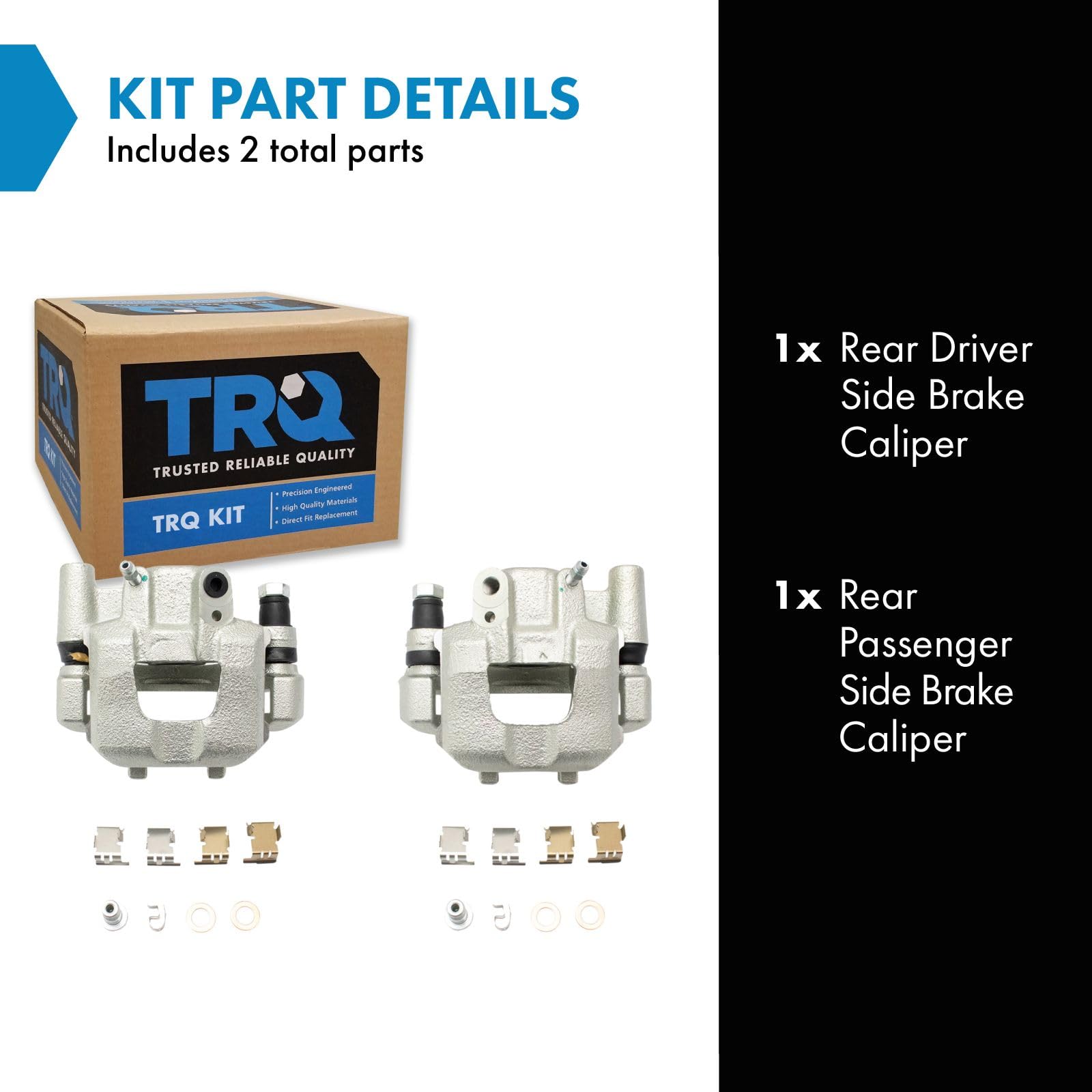 Trq Rear Brake Caliper Set Compatible With 2005-2010 Scion Tc