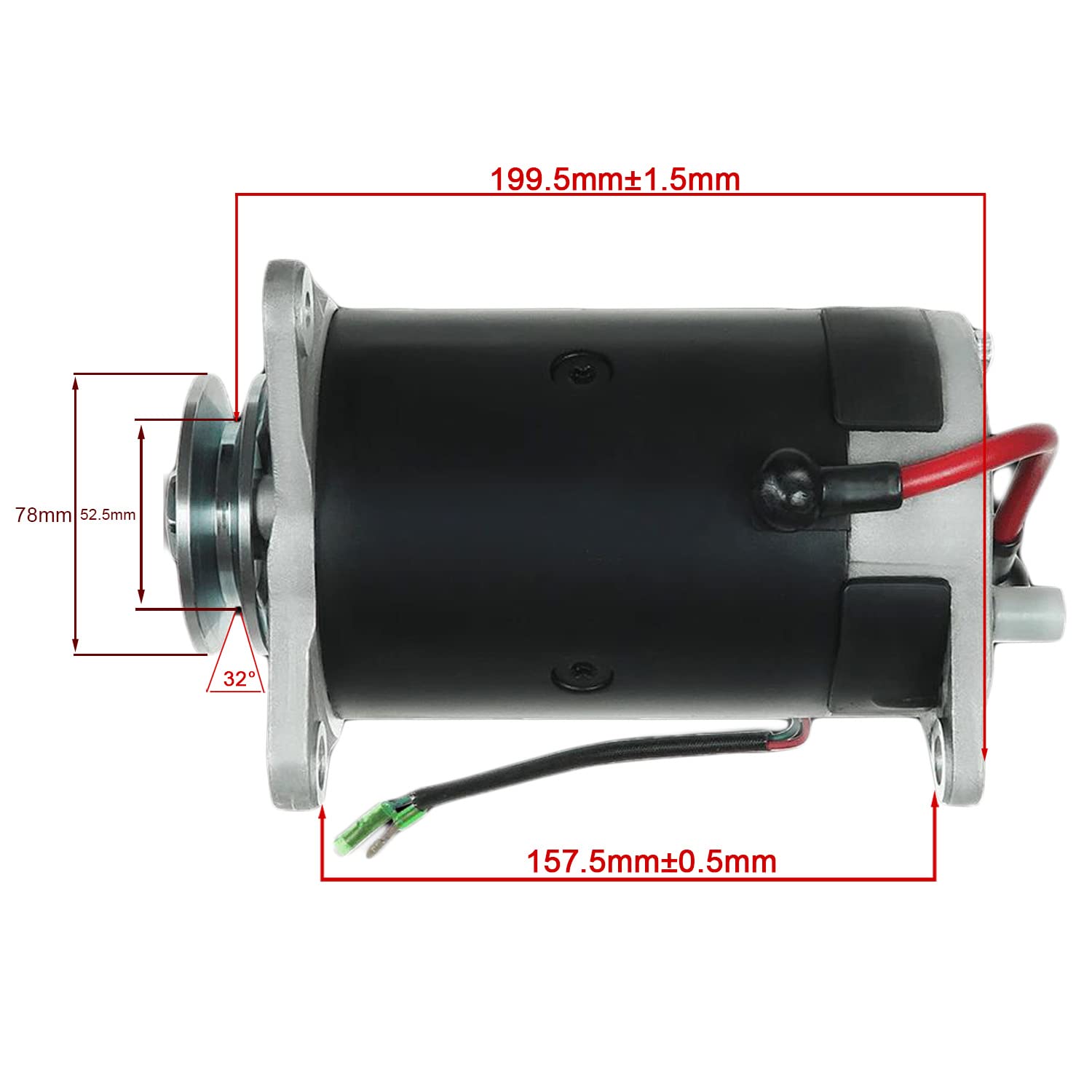 Parts Player Starter Generator for Yamaha Golf Cart G2-G14 (1978-1995) - Multicolored, Hitachi Model GSB107-06B, J38-81100-10