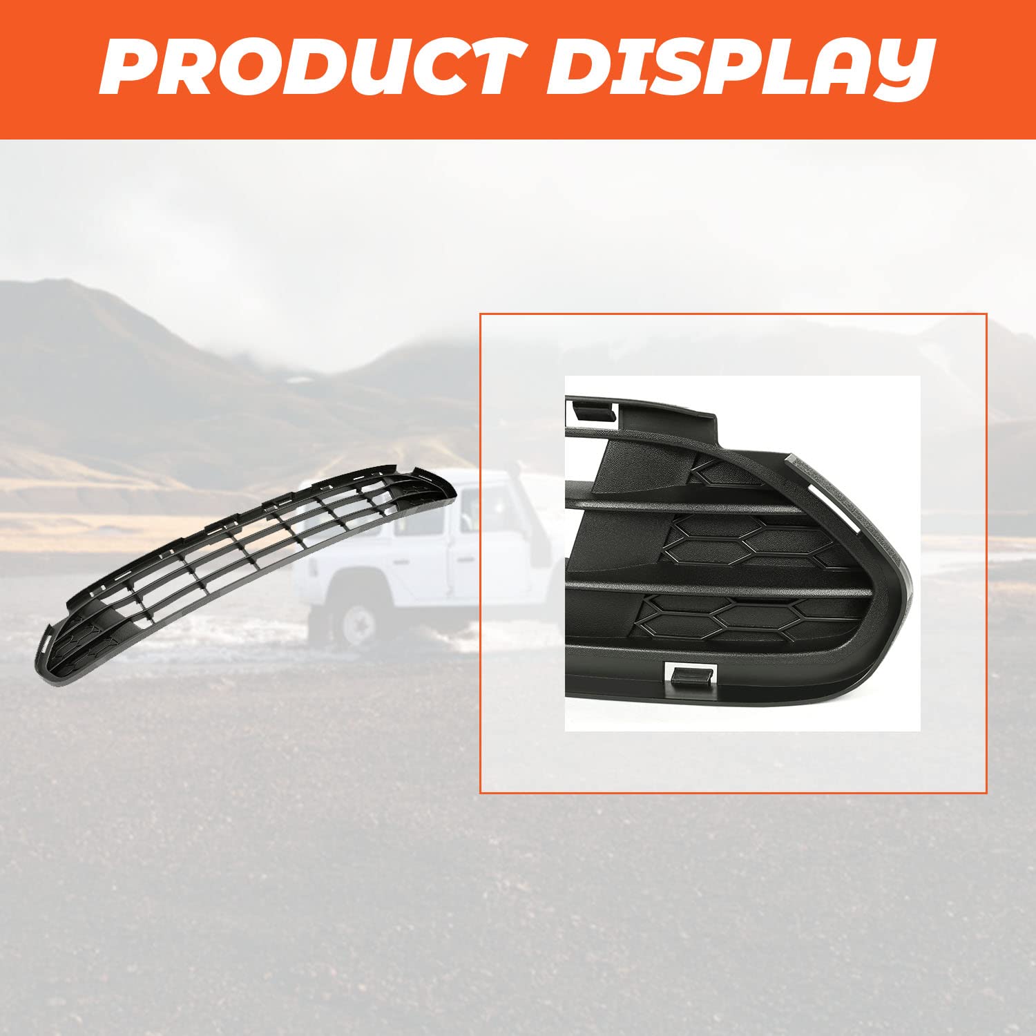 Kojem Front Bumper Lower Grille Replacement for 2010-2012 Ford Fusion Hybrid, Black Plastic, Model AP-567-2