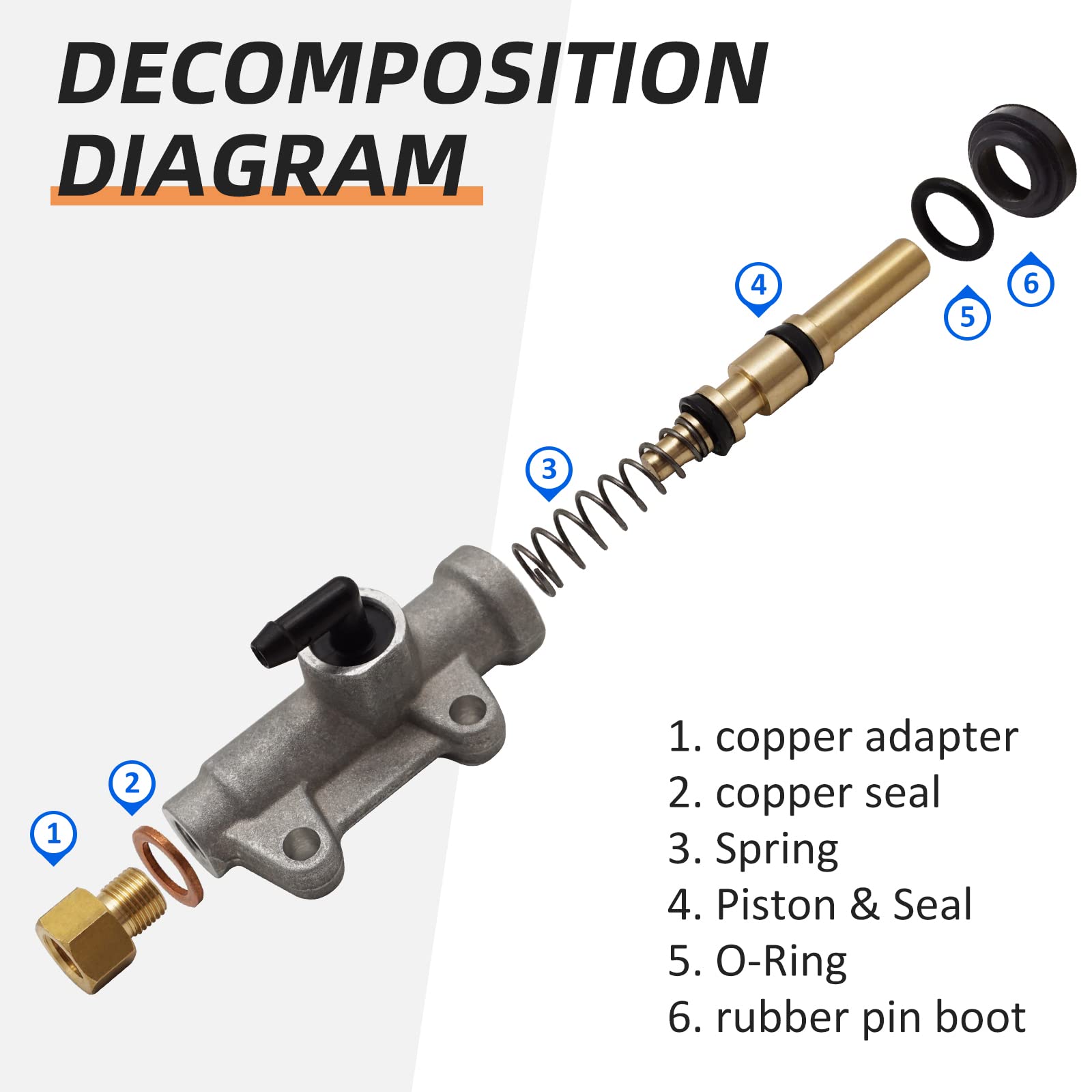 Rear Foot Brake Master Cylinder for Polaris Sportsman 500 700 600 400 800 335 450 Diesel 455 Scrambler 400 500 Trail Blazer 250
