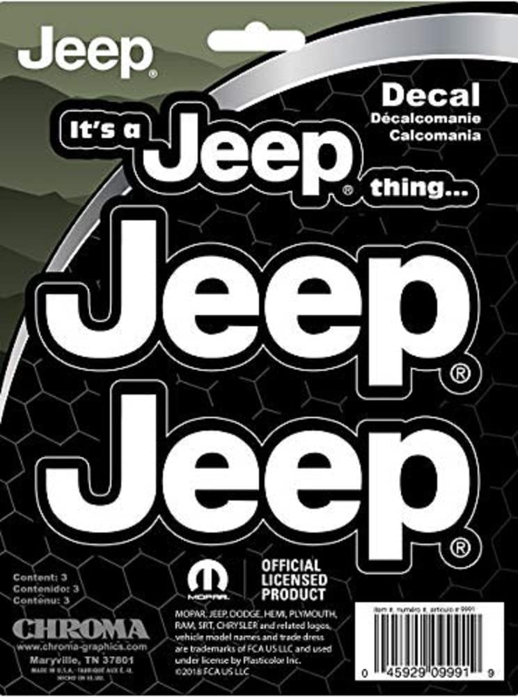 Chroma 009991 Jeep It'S A Jeep Thing Stick Onz Decal, White