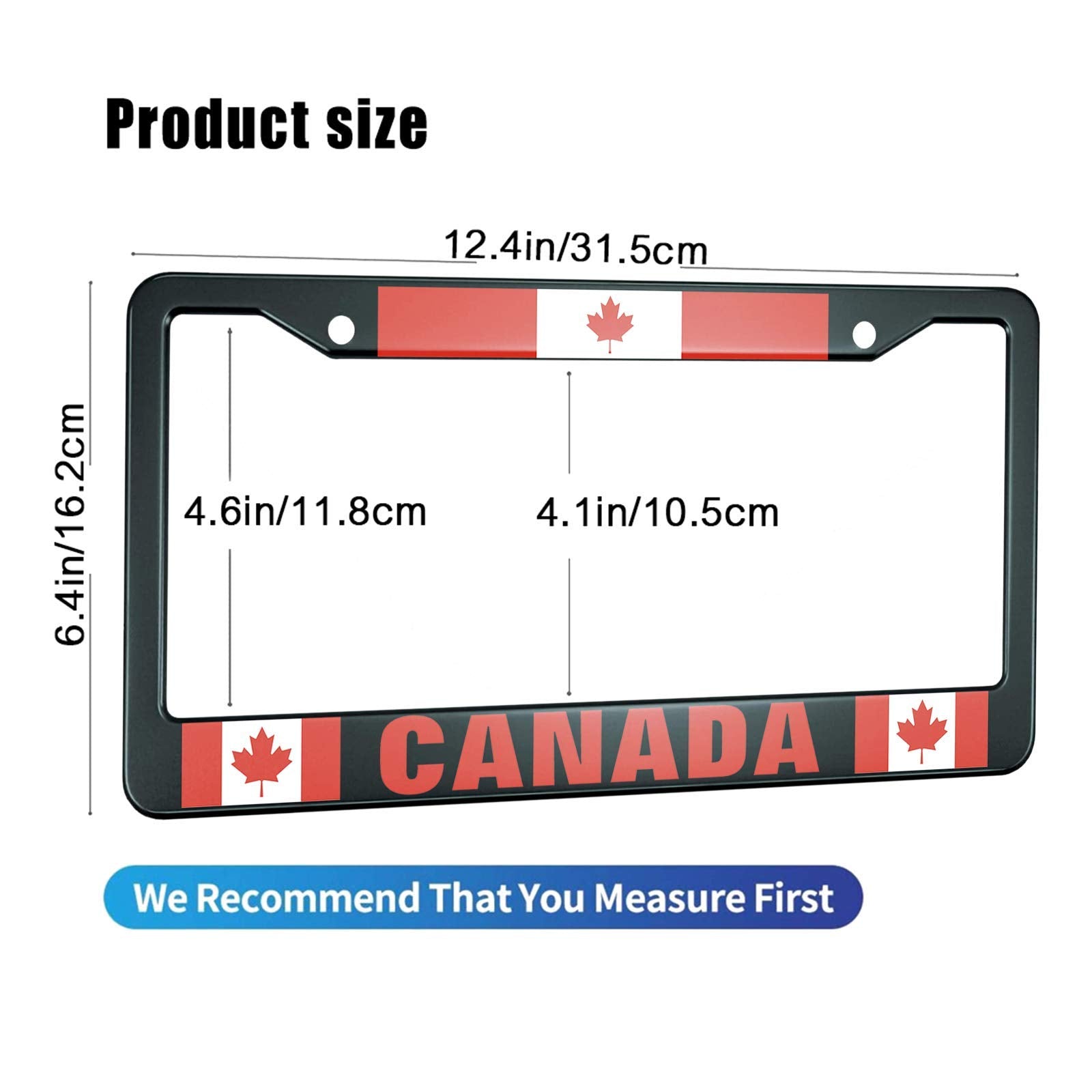 HOSNYE Canada License Plate Frame The Canadian Flag Metal License Plate Cover Front Plates Frames Car Tag Frame for Women Men US