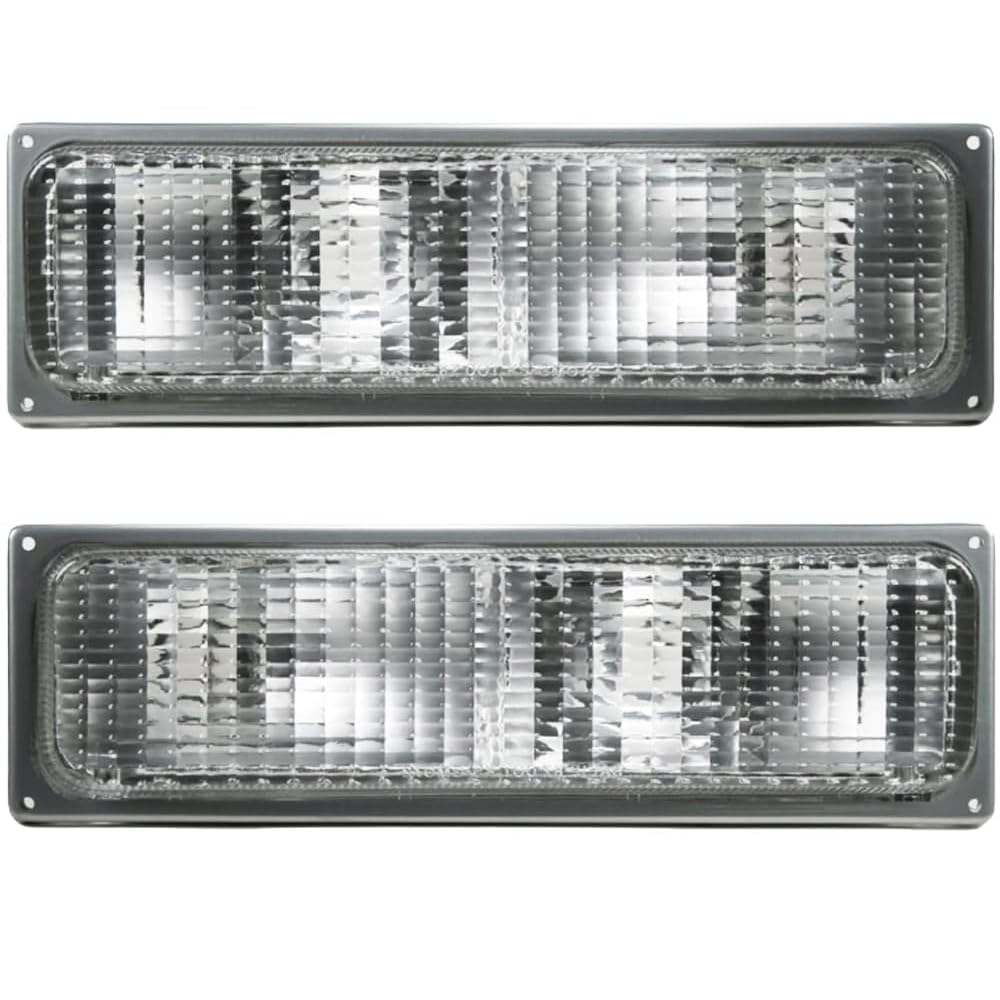 EPIC LIGHTING OE Spec-B Replacement Halogen Signal Lights Silver Trim Assembly Compatible with CHEVROLET 92-93 BLAZER - Pair