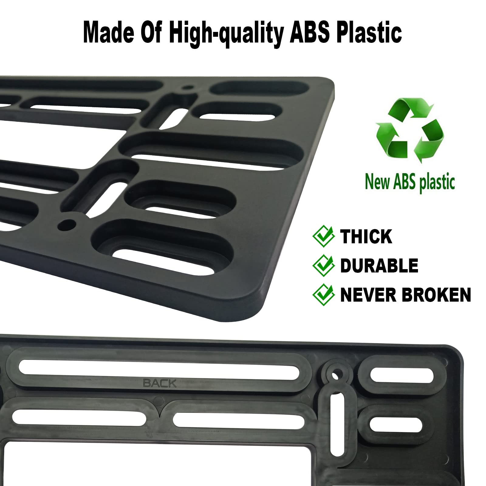 Fbjtdq Front License Plate Mounting Kit- Stainless Steel License Plate Frame And Universal Bracket For No Drilling Hole Front Bu