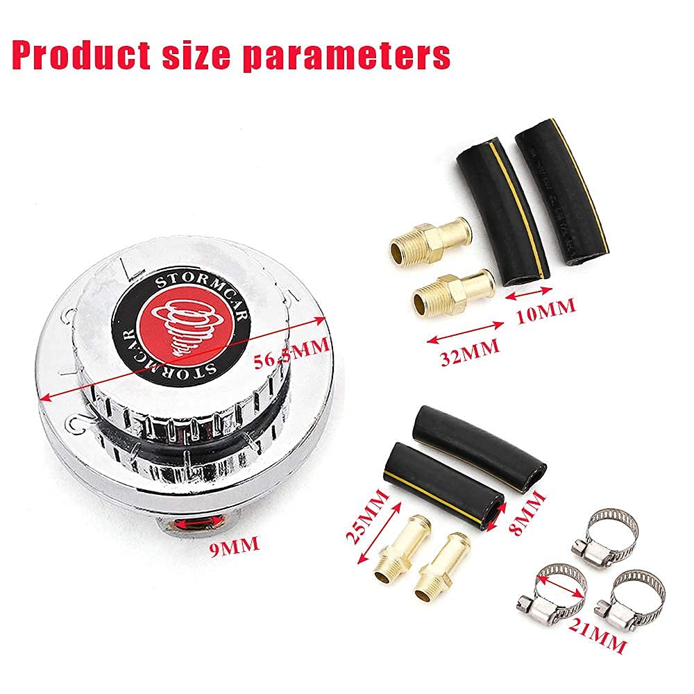 RJSPHH Fuel Pressure Regulator Kit Carburetor Carb Fuel Pump FPR, Adjustable Gunmetal Fuel Pressure Regulator Universal for Carb