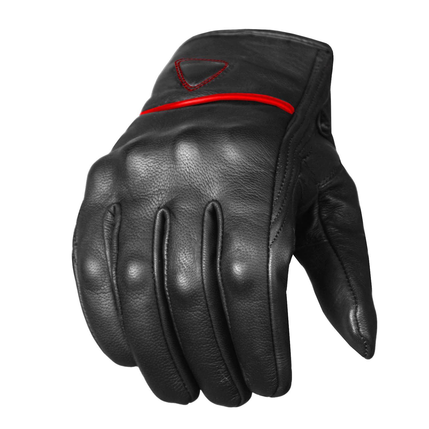 Jackets 4 Bikes Men'S Premium Leather Street Motorcycle Protective Cruiser Biker Gel Gloves Blackred Xxl