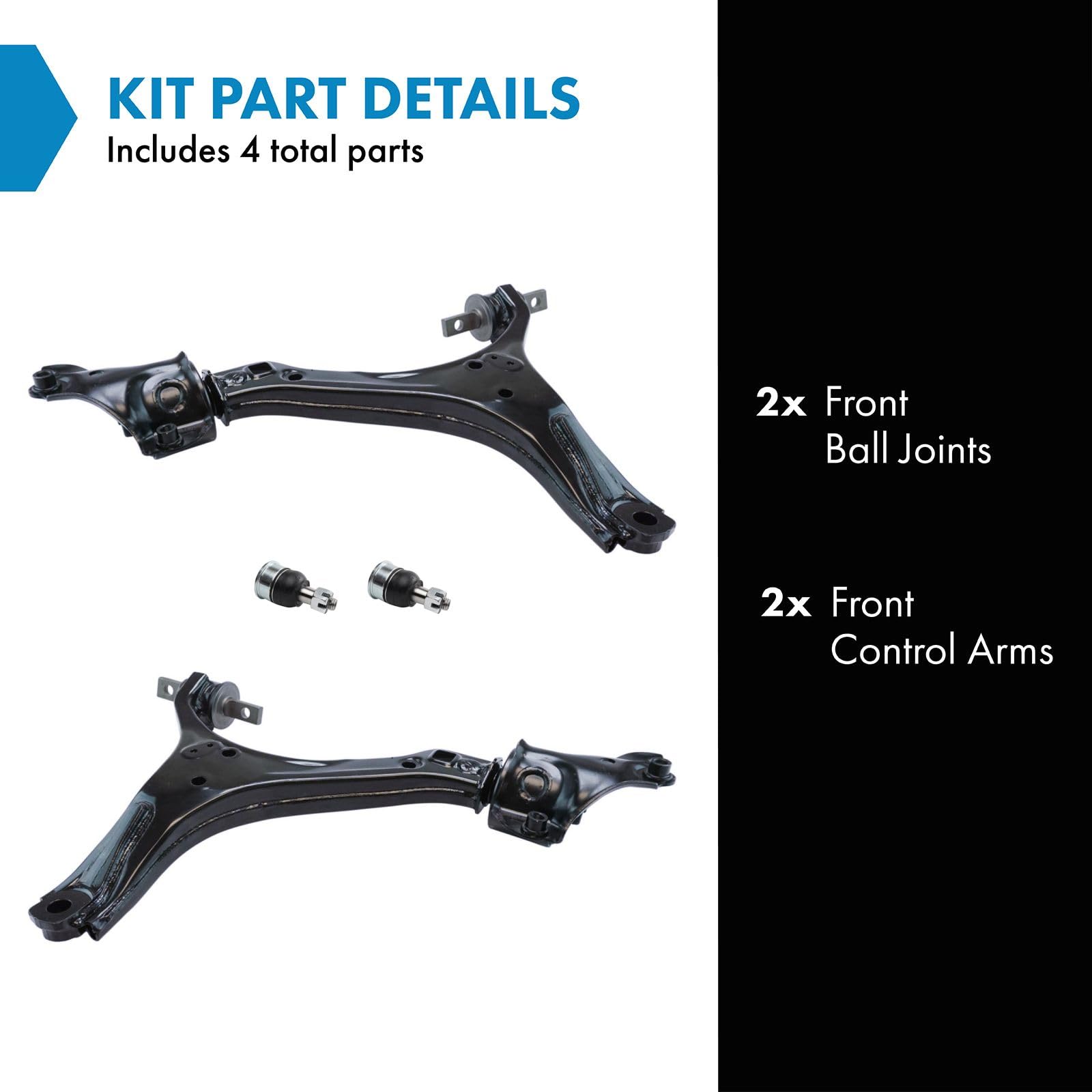 TRQ Front Lower Control Arm with Ball Joint Set Compatible with 2013-2017 Honda Accord