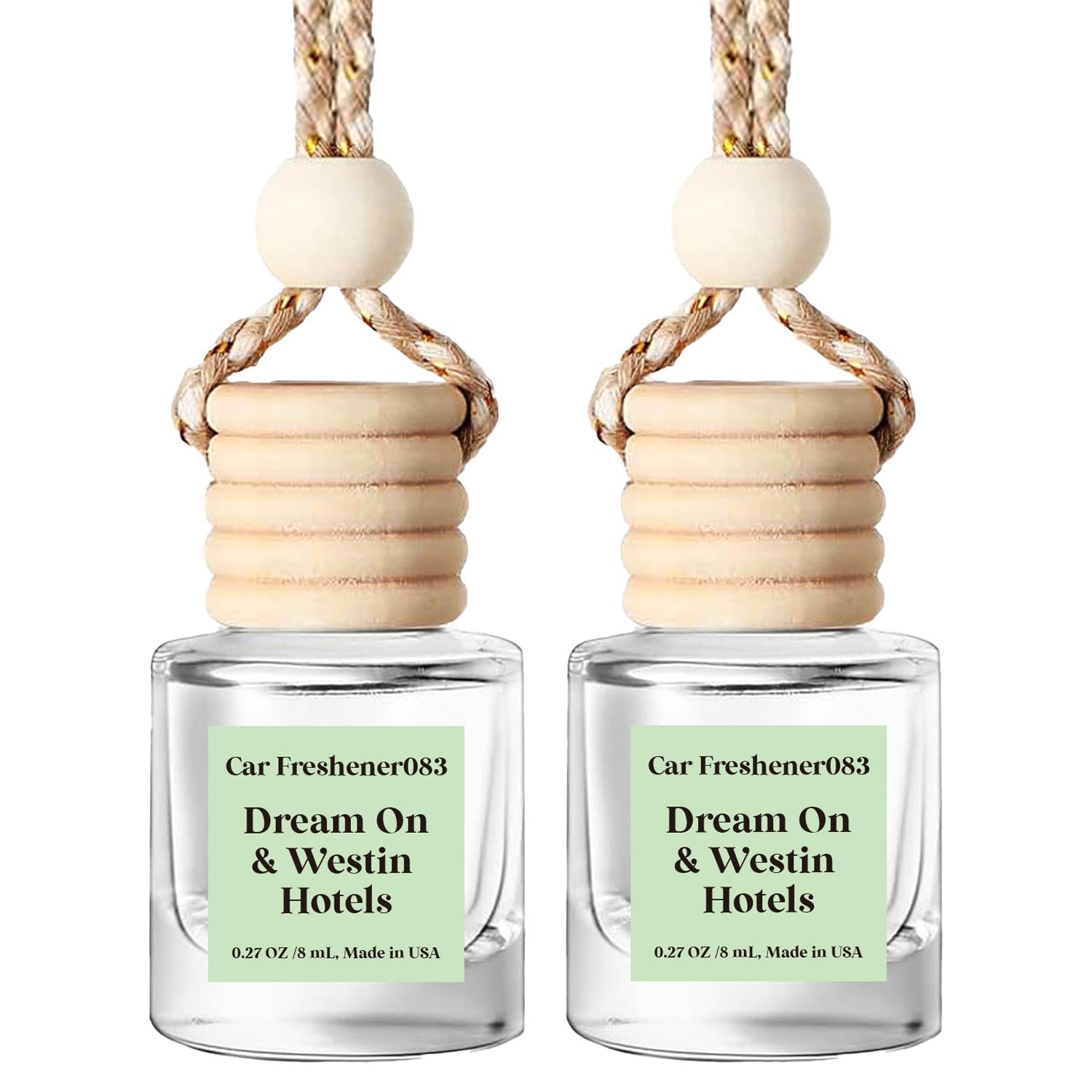 Car Air Freshener Hanging,Essential Oil Diffuser For Car Dream On & Westin Hotels,Long Lasting Air Freshener, Made In Usa
