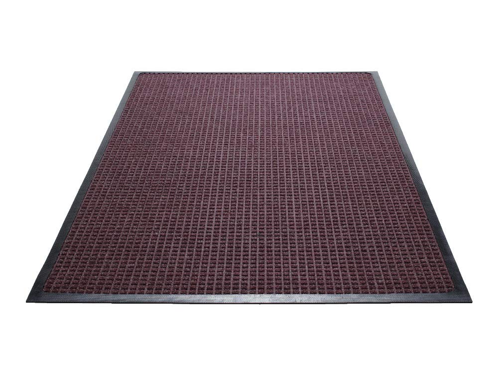 Guardian WaterGuard Indoor/Outdoor Wiper Scraper Floor Mat, Rubber/Nylon, 4'x6', Burgundy