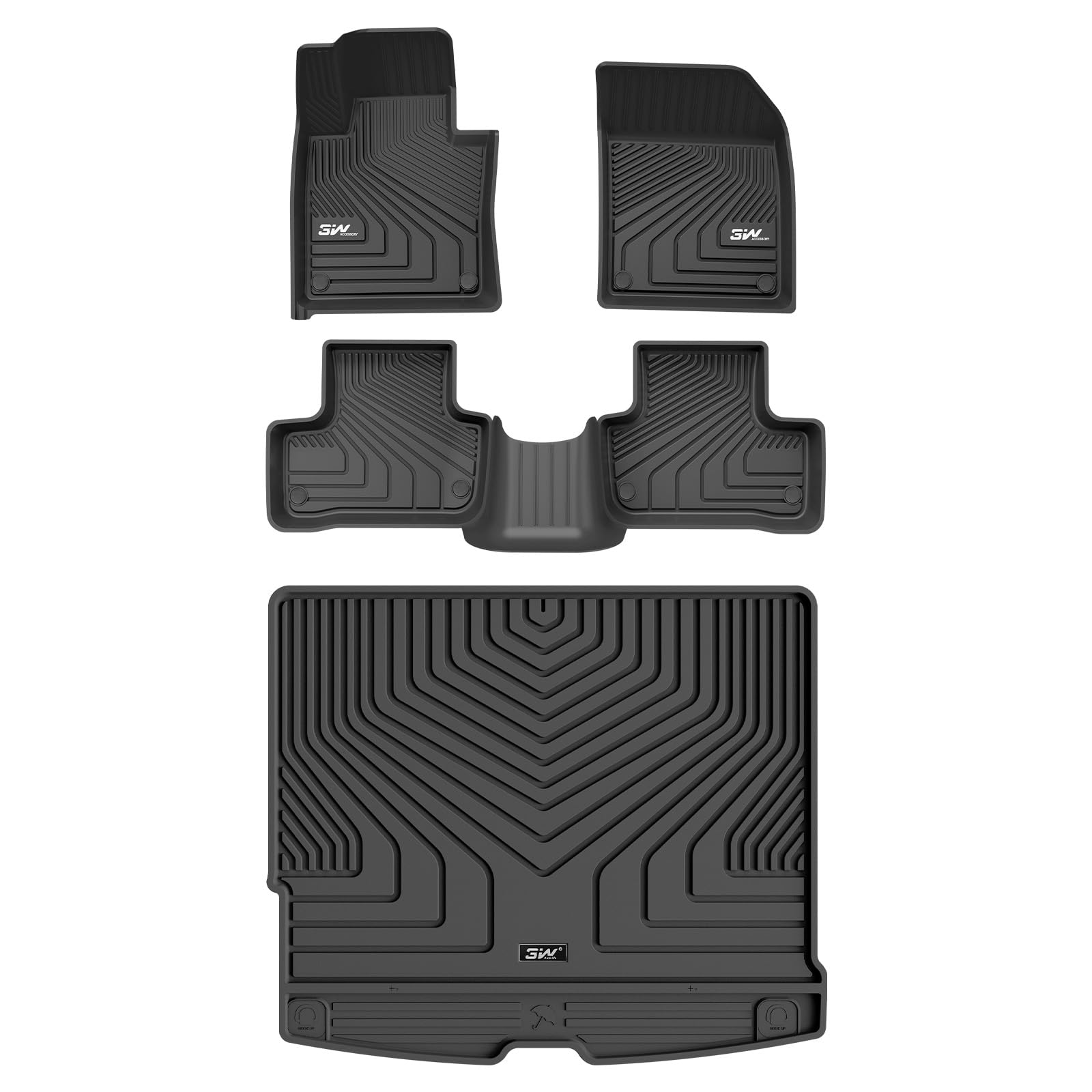 3W Floor Mats & Cargo Liner Fit Volvo Xc60 2018-2024 2025 (Not For Hybrid) Tpe All Weather Custom Fit T5 T6 Momentum Full Set Ha