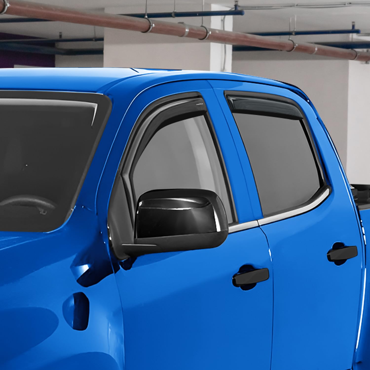 Goodyear Shatterproof In-Channel Window Deflectors For Trucks Chevrolet (Chevy) Colorado/Gmc Canyon 2015-2022 Crew Cab, Rain Gua