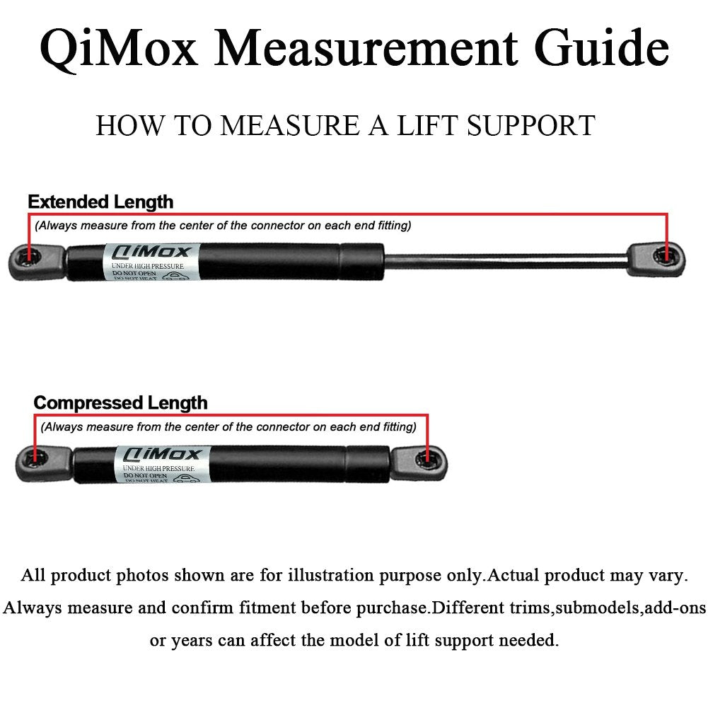 Qty (2) QiMox Rear Glass Window Struts Lift Supports Shocks Compatible with 2007-2014 Cadillac Escalade, 2007-2014 Chevy Suburba
