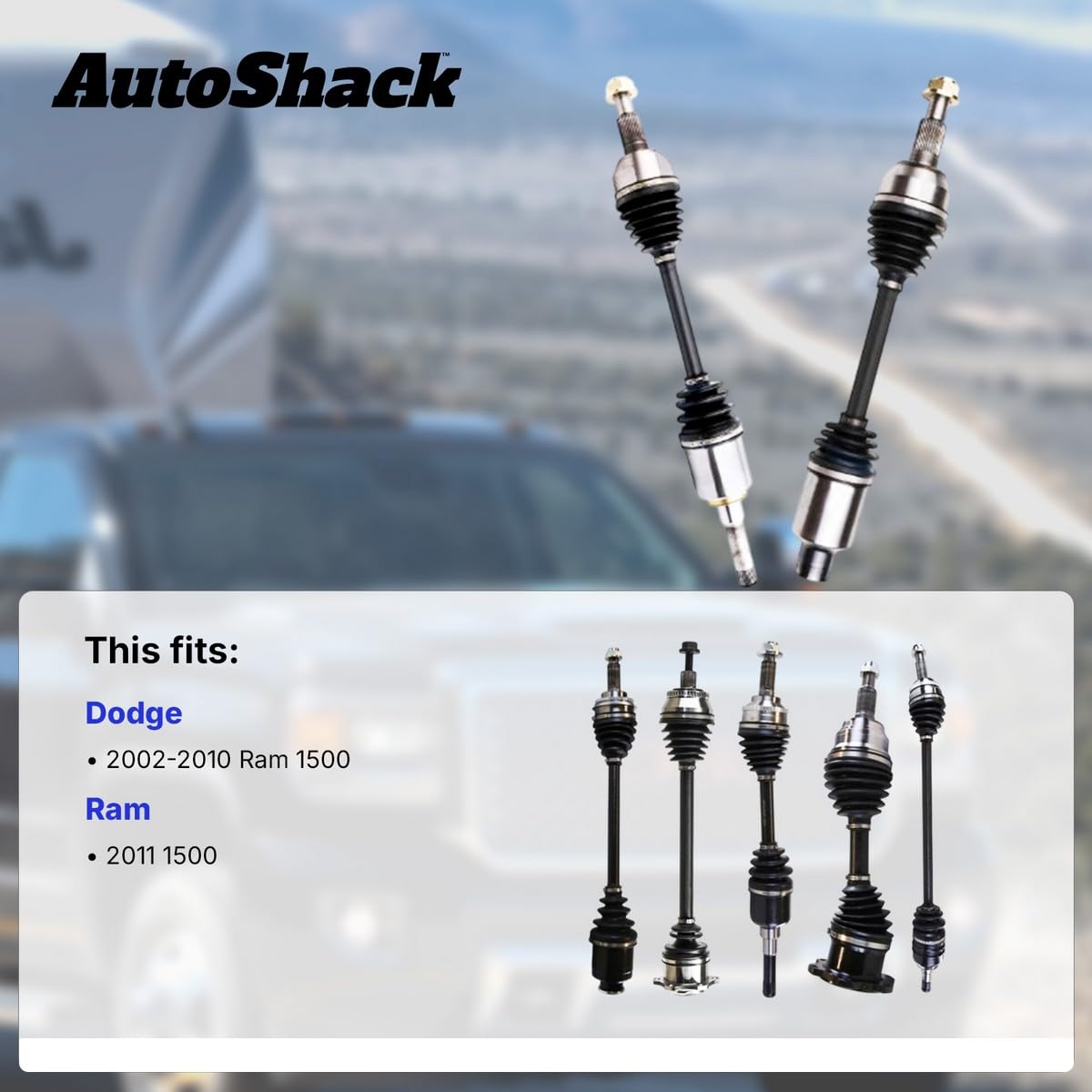 Autoshack Front Cv Axle Drive Shaft Neoprene Boots Pair Of 2 Driver And Passenger Side Replacement For 2002-2004 2005 2006 2007 2008 2009 2010 2011 Ram 1500 3.7L 4.7L 5.7L 5.9L V6 V8 4Wd Dsk1101Pr