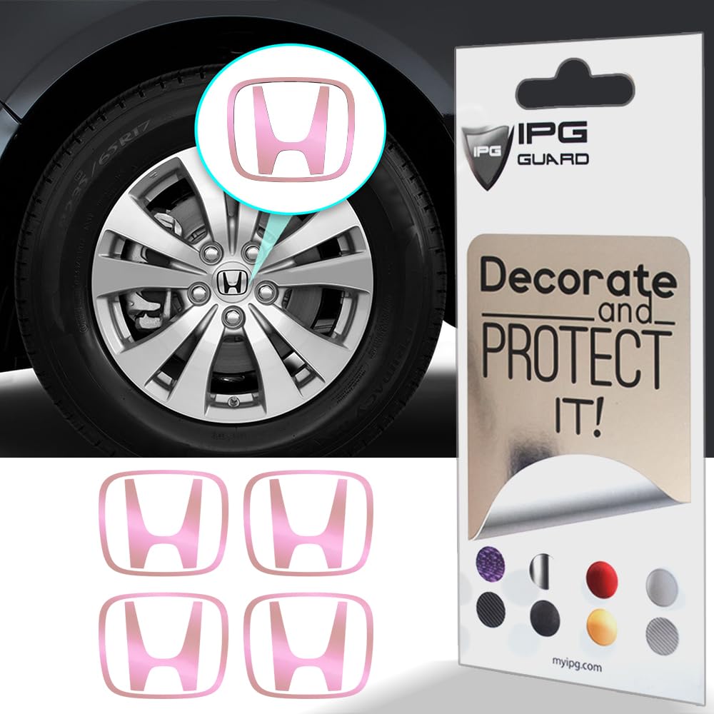 IPG Civic Accord CRV VTEC Si Logo Stickers, 2.25" Inner Cap, Pink Pearl, Vinyl (4 Units)