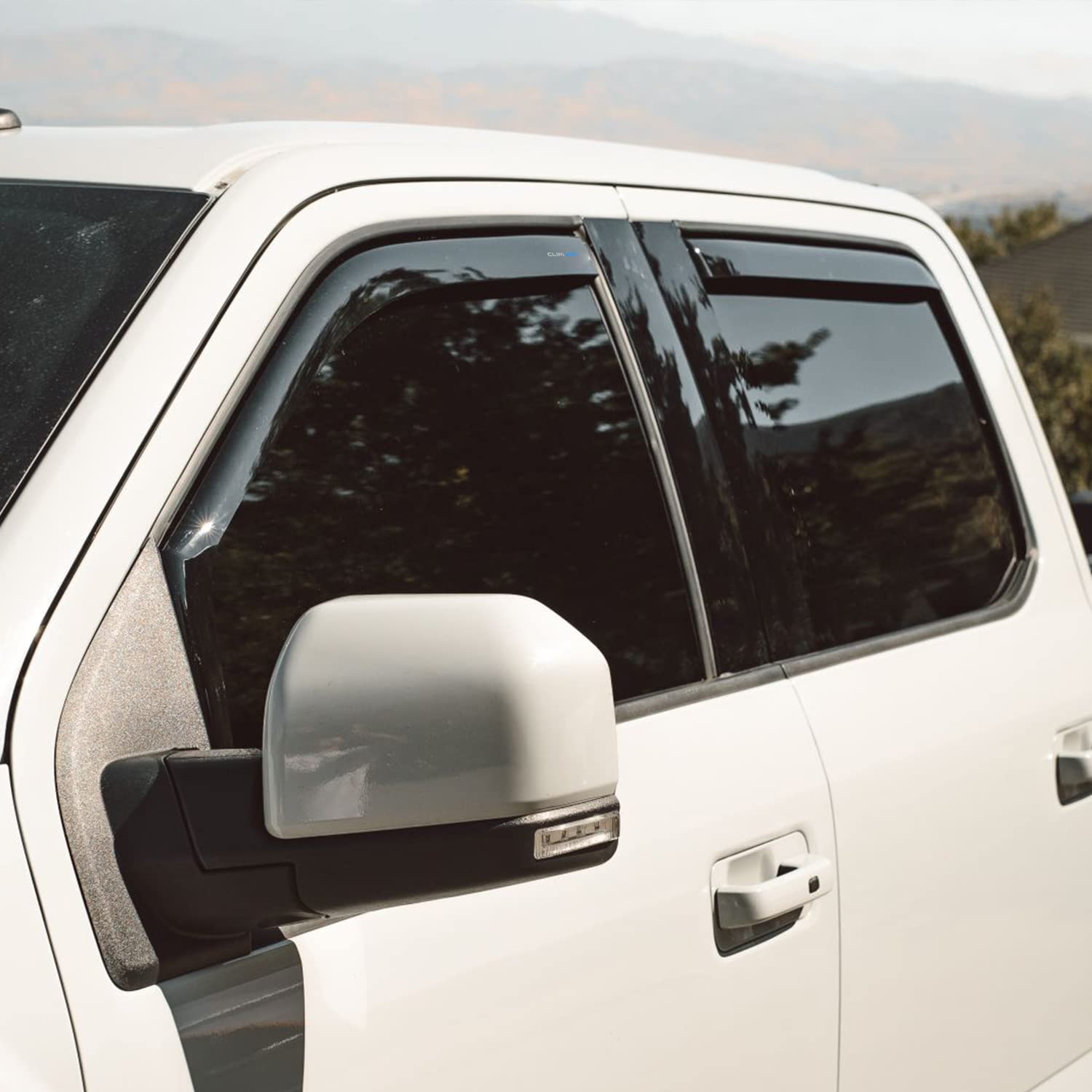 Clim Art In-Channel Incredibly Durable Rain Guards For Ford F150 2015-2020 Supercrew, Original Window Deflectors, Vent Deflector, Vent Window Visors, Dark Smoke Truck Accessories, 4 Pcs- 615010Lp