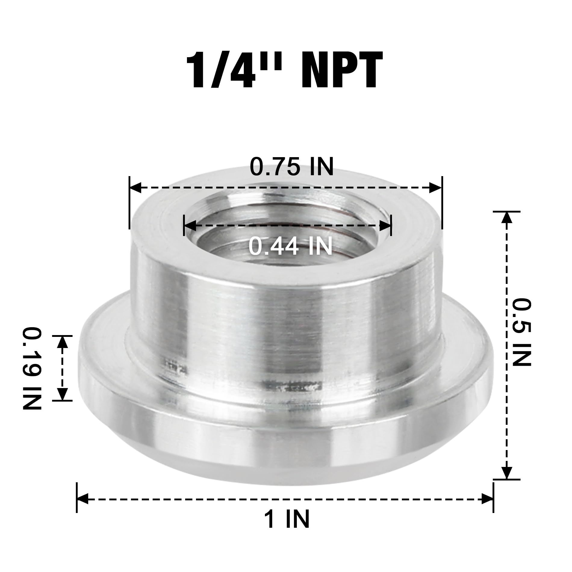 Evil Energy 1/4'' Npt Female Weld On Bung Fitting Aluminum 2Pcs
