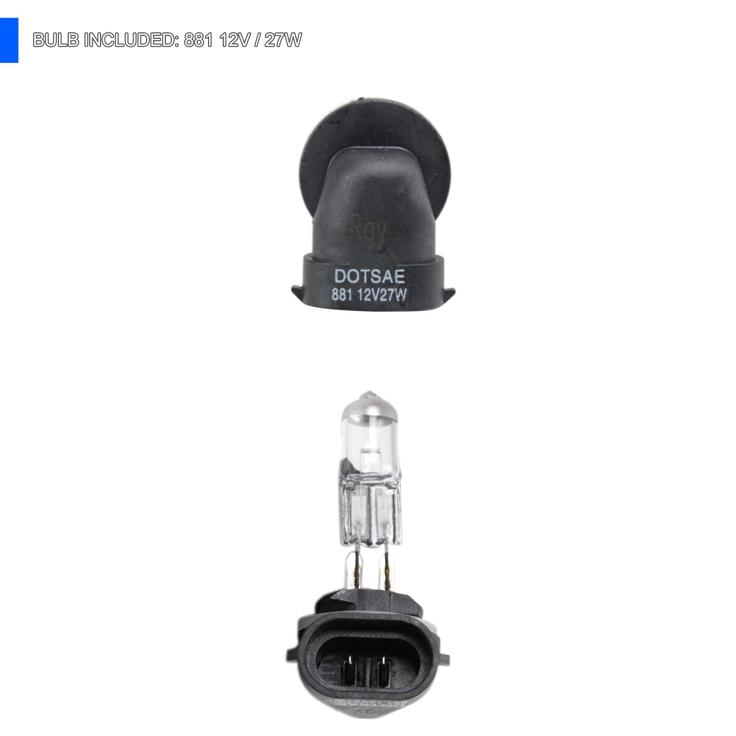 Spec-D Tuning Clear Lens Fog Lights +881 Bulbs Included Compatible with 1999-2002 Dodge Ram 1500 2500 3500 Sport Package L+R Pai