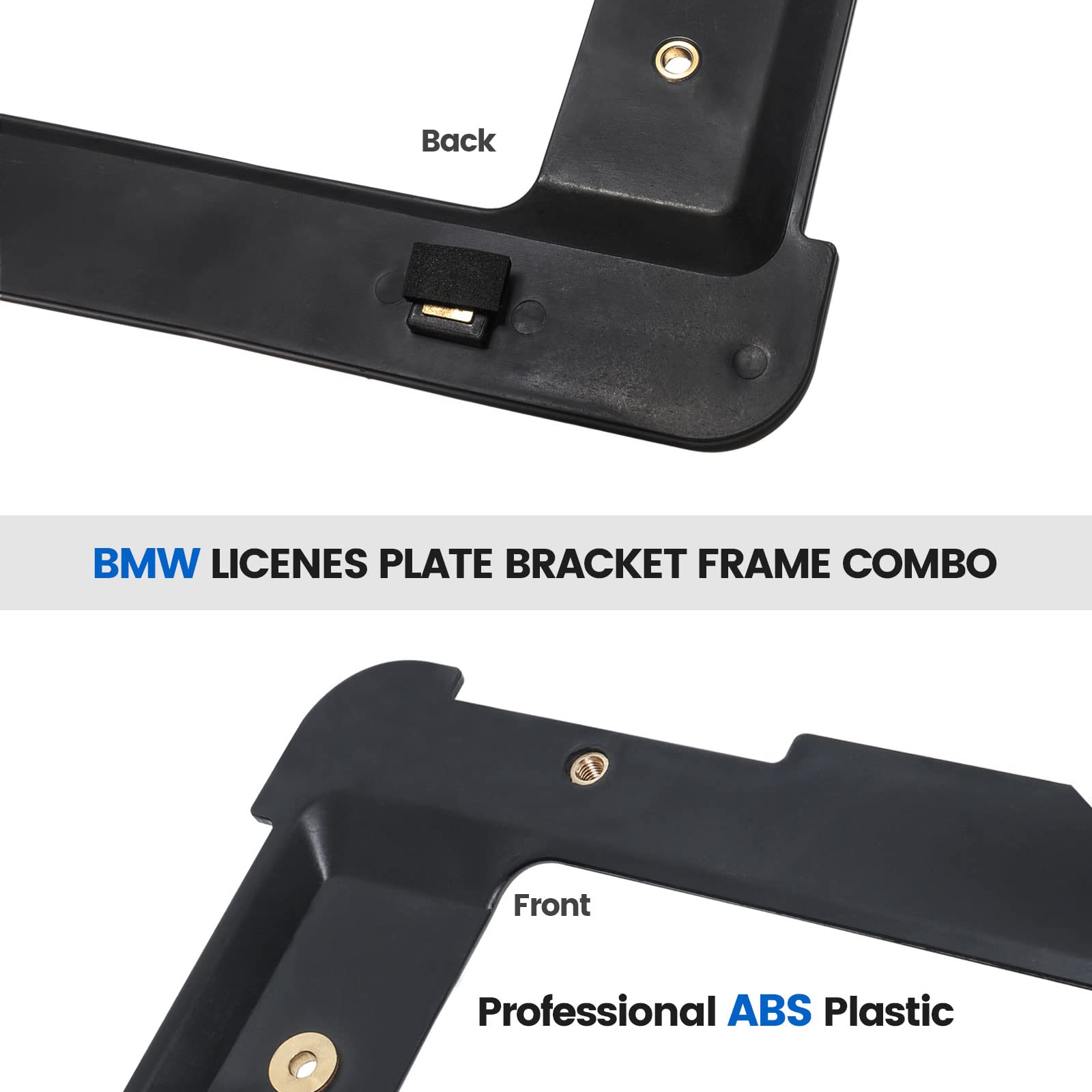 Red Wolf Rear License Plate Bracket Holder W/ Stainless Steel Frame Fit Bmw 1/ 2/ 3/ 5 / 6/ X Series, 328I 323I 528I M3, 2002-2019 Mini Cooper Bumper Trunk Mount Tag Screws Caps Insert Nuts Wrench