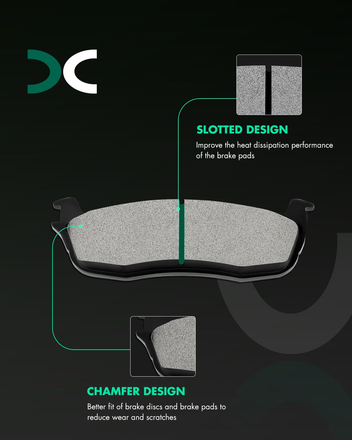 SCITOO Disc Brake Pads Kits D879-7584 Semi Metallic Rear Brake Pads Set Fit For Ford For Expedition 1997-2002,For Ford For F-150