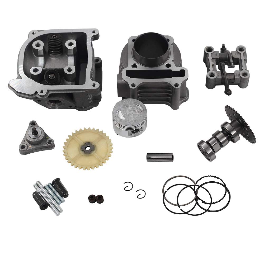 GY6 Cylinder Rebuild Kits Kymlaa 100cc Big Bore Kit for 69mm Valve 49CC 50CC 139QMB Moped Scooter Engine 50mm Bore Upgrade Set w