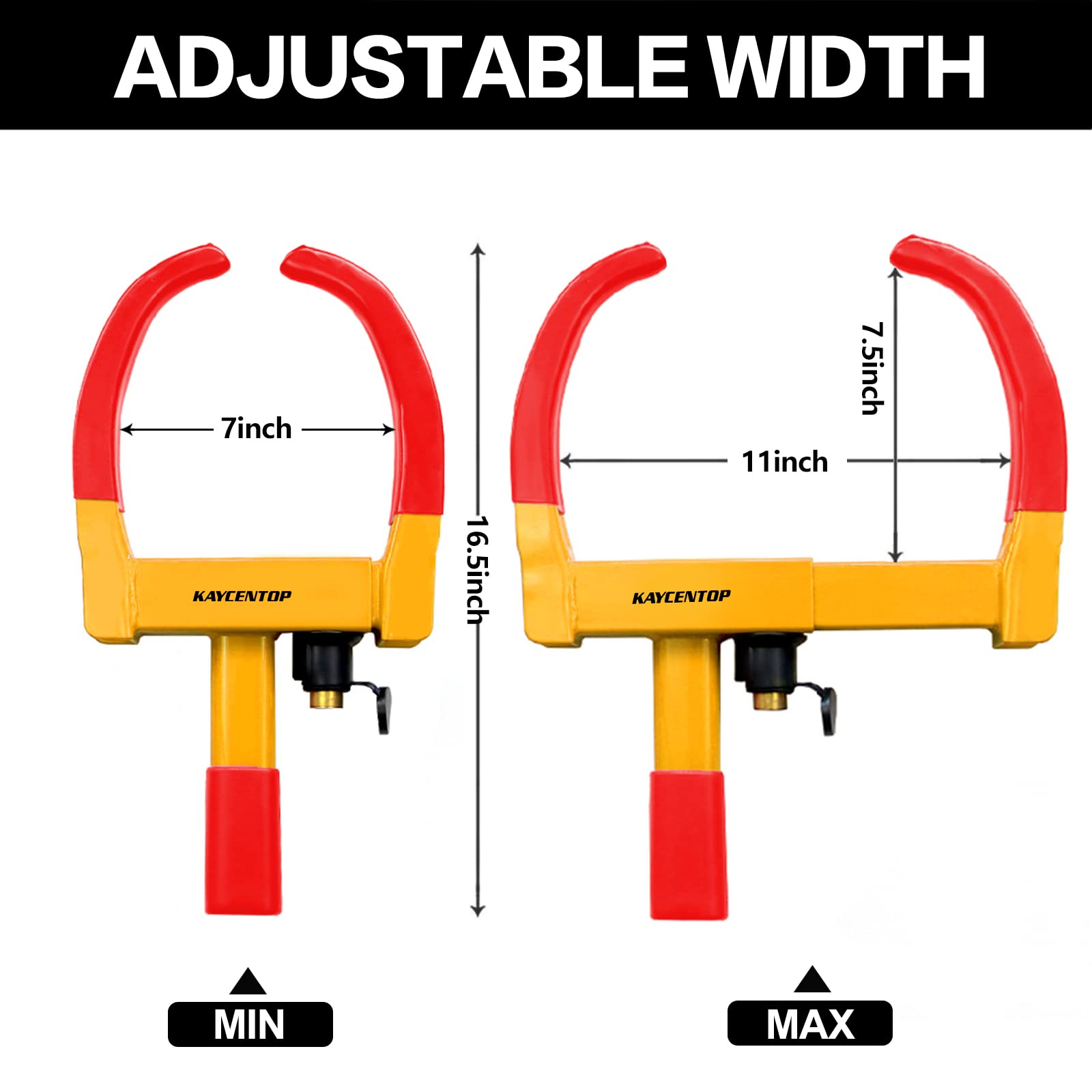 Kaycentop Universal Wheel Lock, Security Trailer Wheel Lock, Tire Lock Anti Theft For Trailers Golf Cart Suv Boat Atv Motorcycle