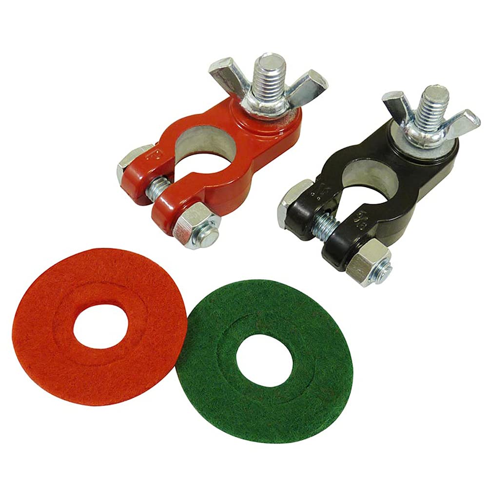 Schumacher Electric Coated Marine Terminal Ends And Felt Post Washers, Baf-Mt2, For 3/8-Inch And 5/16-Inch Battery Posts, Zinc-P