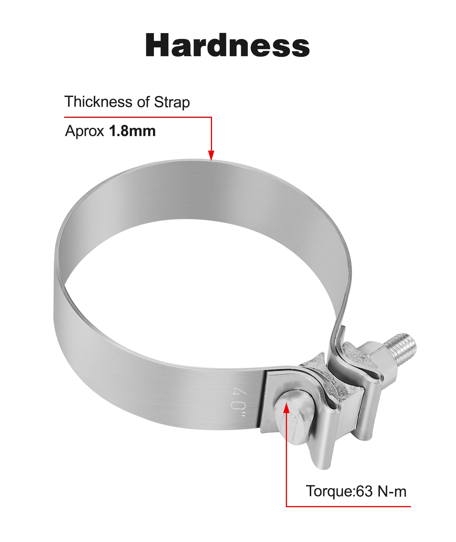 Evil Energy 4.0 Inch Exhaust Clamp,Narrow Band Muffler Clamp Stainless Steel For Pipes,Mufflers,Catalytic Converters
