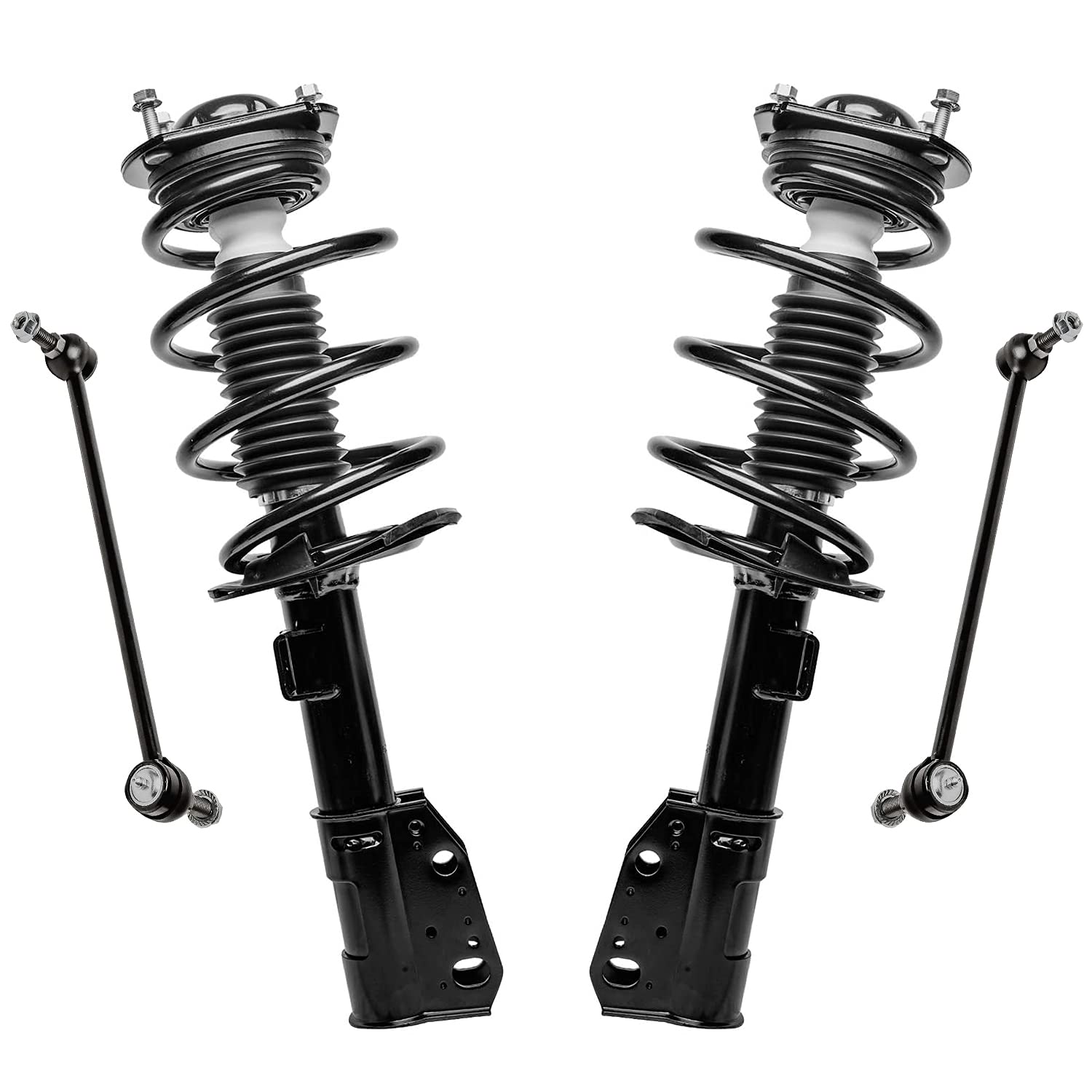Detroit Axle - Front Struts Sway Bars For Chevrolet Traverse Gmc Acadia Buick Enclave Complete 2 Front Struts W/Coil Spring 2 Sw