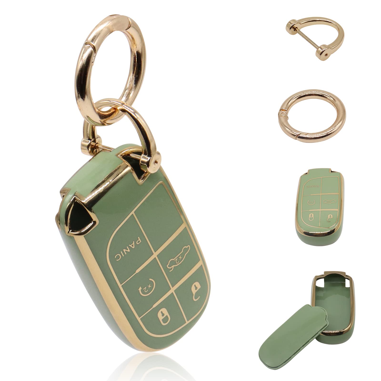 Elegananccy For Jeep Key Fob Cover, Soft Full Protection Key Case Shell Compatible With Jeep Smart Key 3 4 5 Buttons Protector (