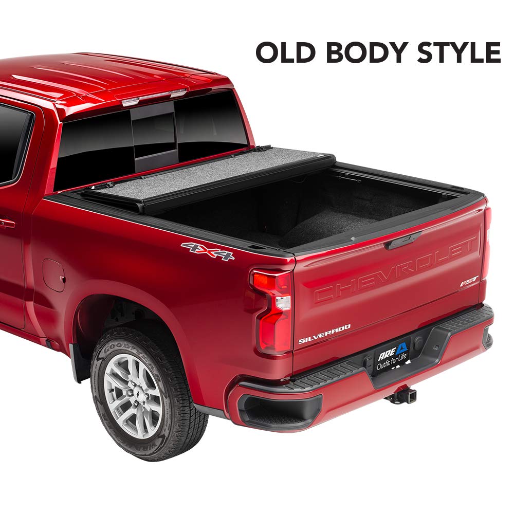 A.R.E. Fusion Painted Hard Fold Truck Bed Tonneau Cover | Ar12018L-Gan | Fits 2014 - 2019 Chevy/Gmc Silverado/Sierra (Does Not Fit Dually) 5' 8' Bed (69.3' ), Paint Code: Gan Silver Ice