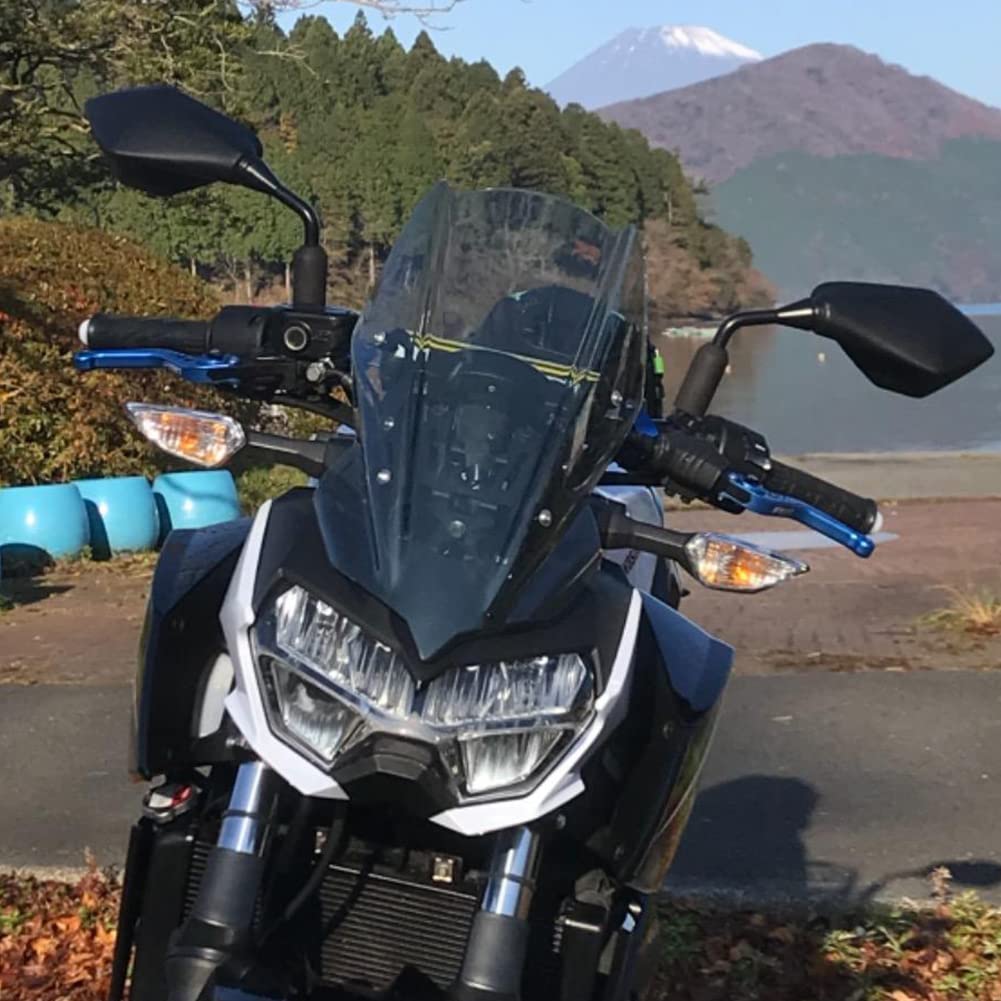 Lorababer Motorcycle Windshield Visor - PC Screen Protector for K-awasaki Z400 Z250 (Smoke)