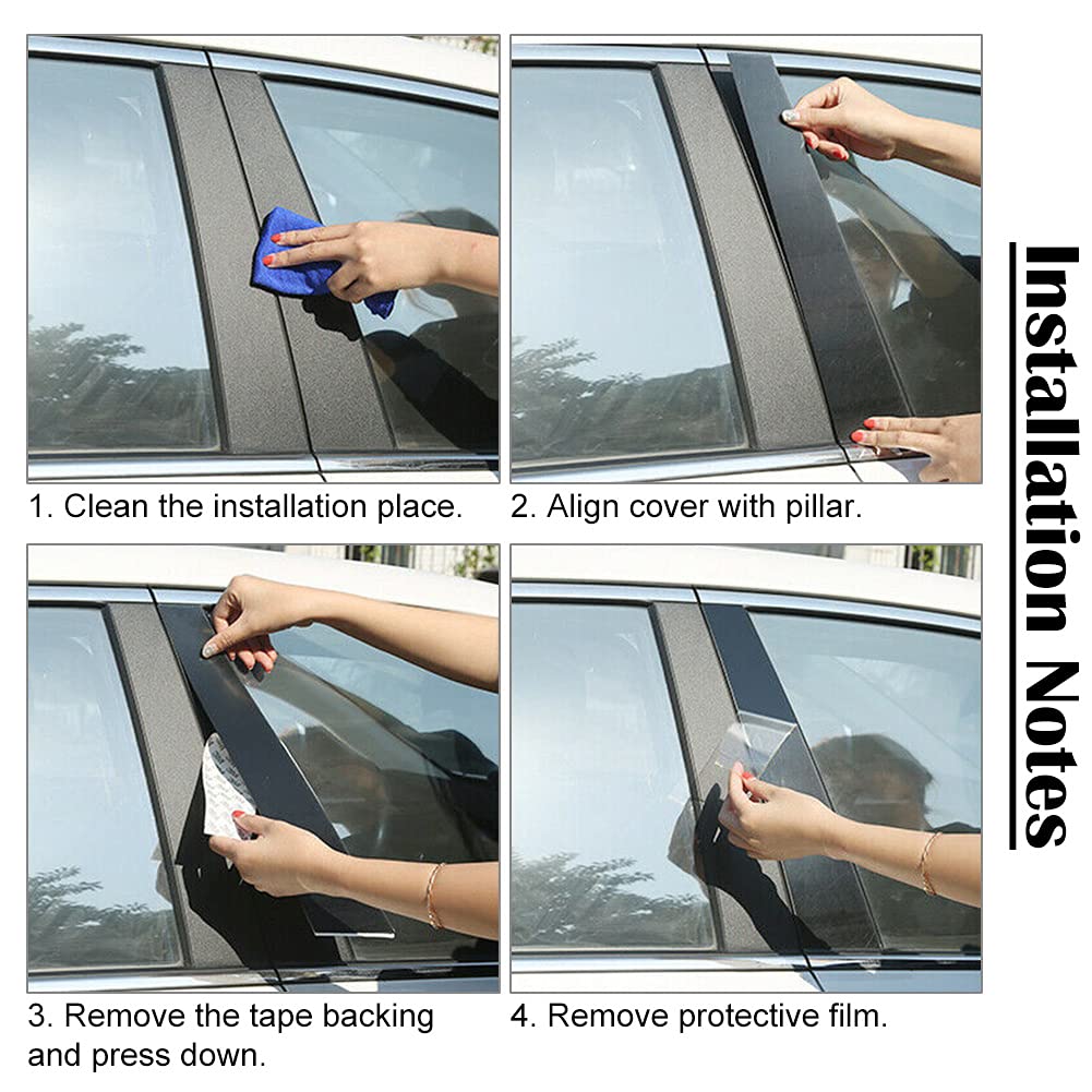 Three T Car Auto Side Door Window Pillar Posts Cover Trim For Kia Forte 2019 2020 2021 2022 2023 Sedan