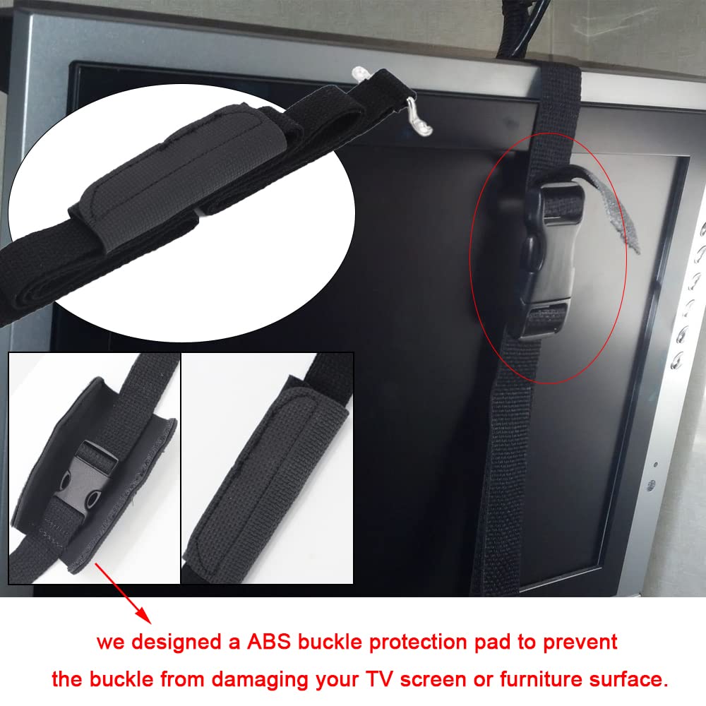 scottchen PRO RV TV Straps 74 Anti-Tip RV Furniture Safety Tie Down Solid Straps for Camper Trailer Traveling - 2pcs