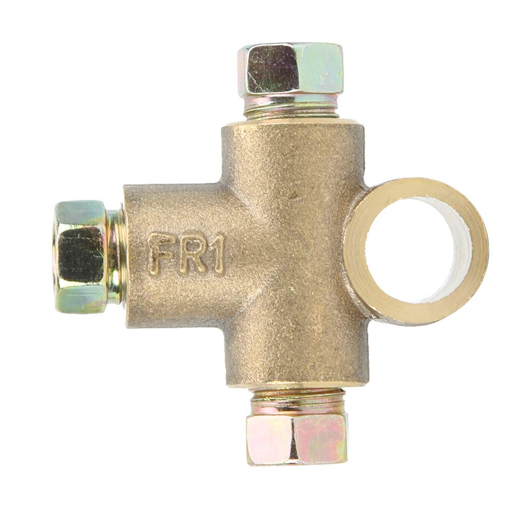 Watris Veiyi 3 Way T-Shape Brake Tee, T-Shape Brake Line Tee Union, Brake Tee Fittings with 3 Male Nuts Short Union M10 Fit for 