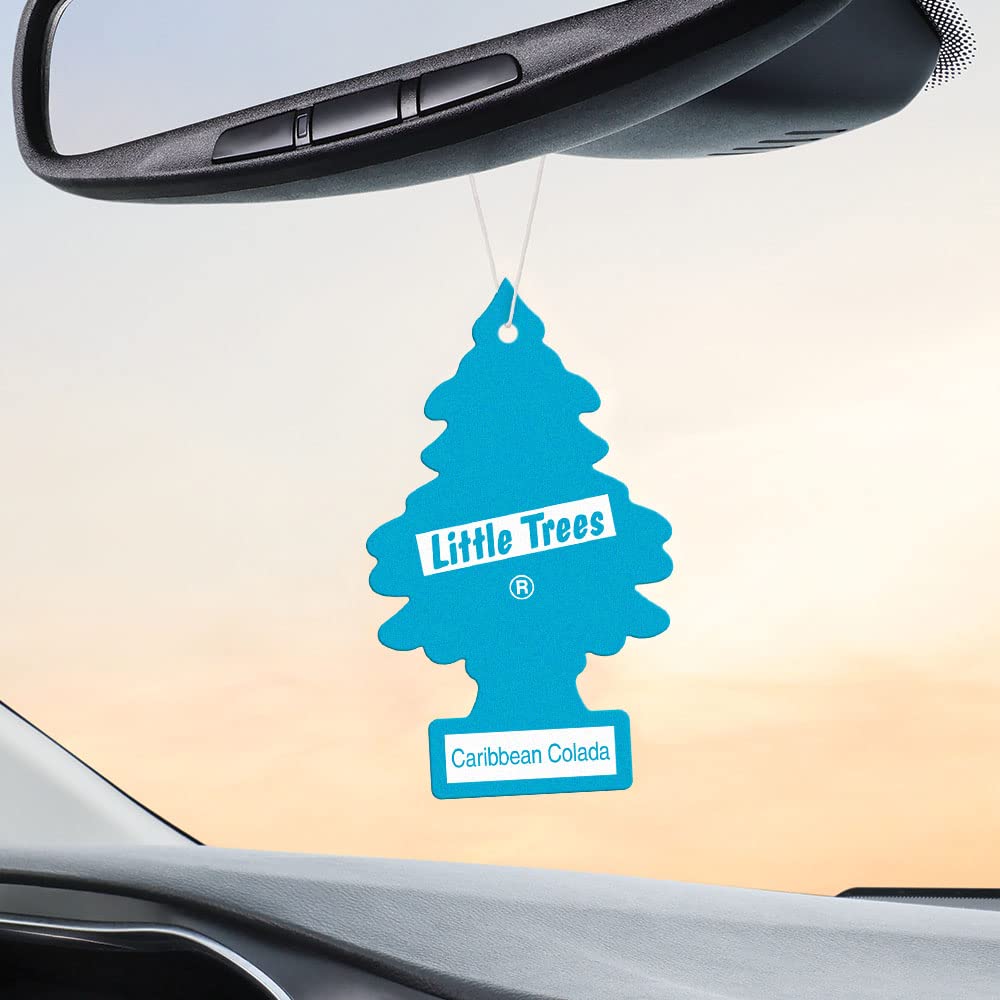 Little Trees Air Fresheners Car Air Freshener. Hanging Tree Provides Long Lasting Scent For Auto Or Home. Caribbean Colada, 24 A